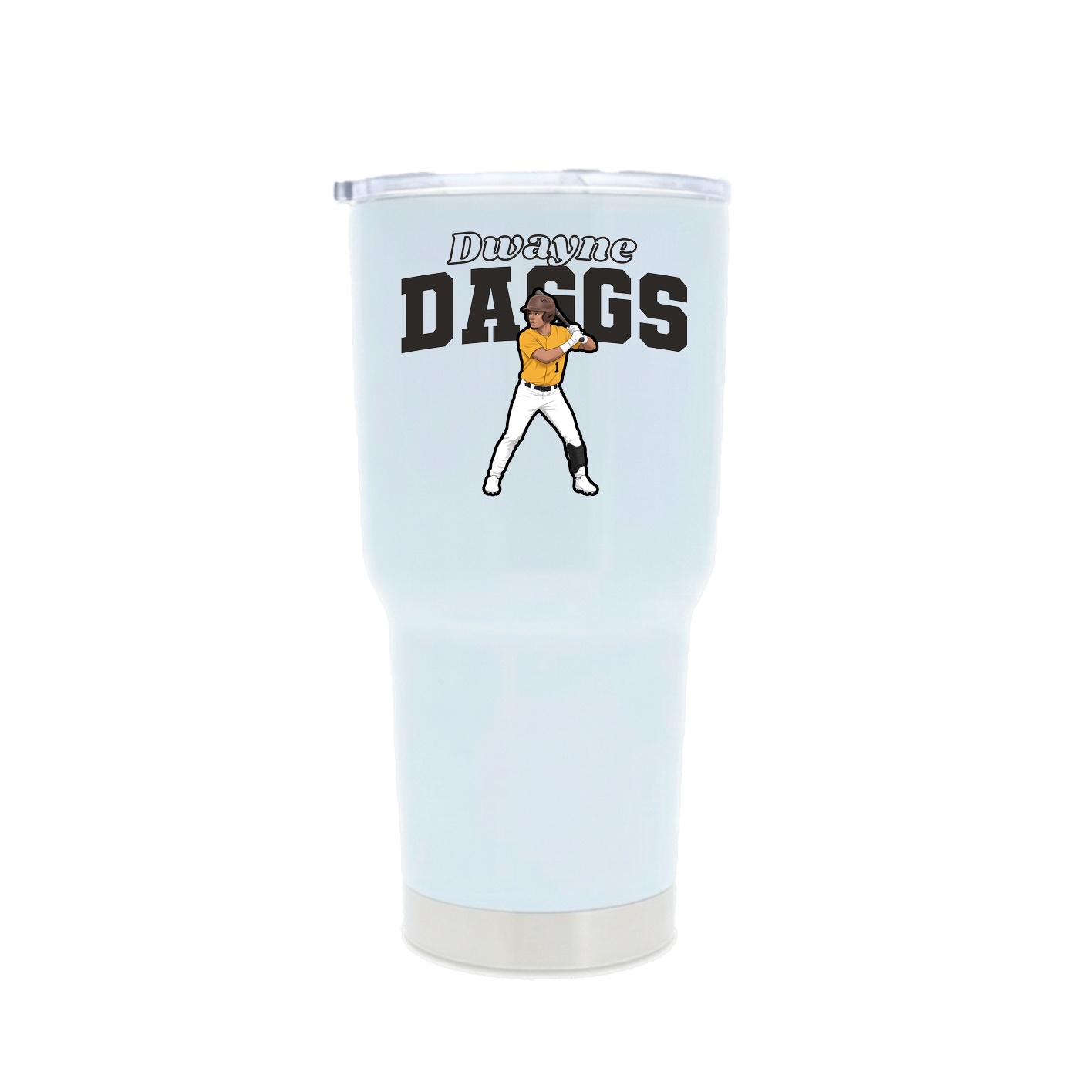 30oz Stainless Steel Tumbler — Name Arch in White