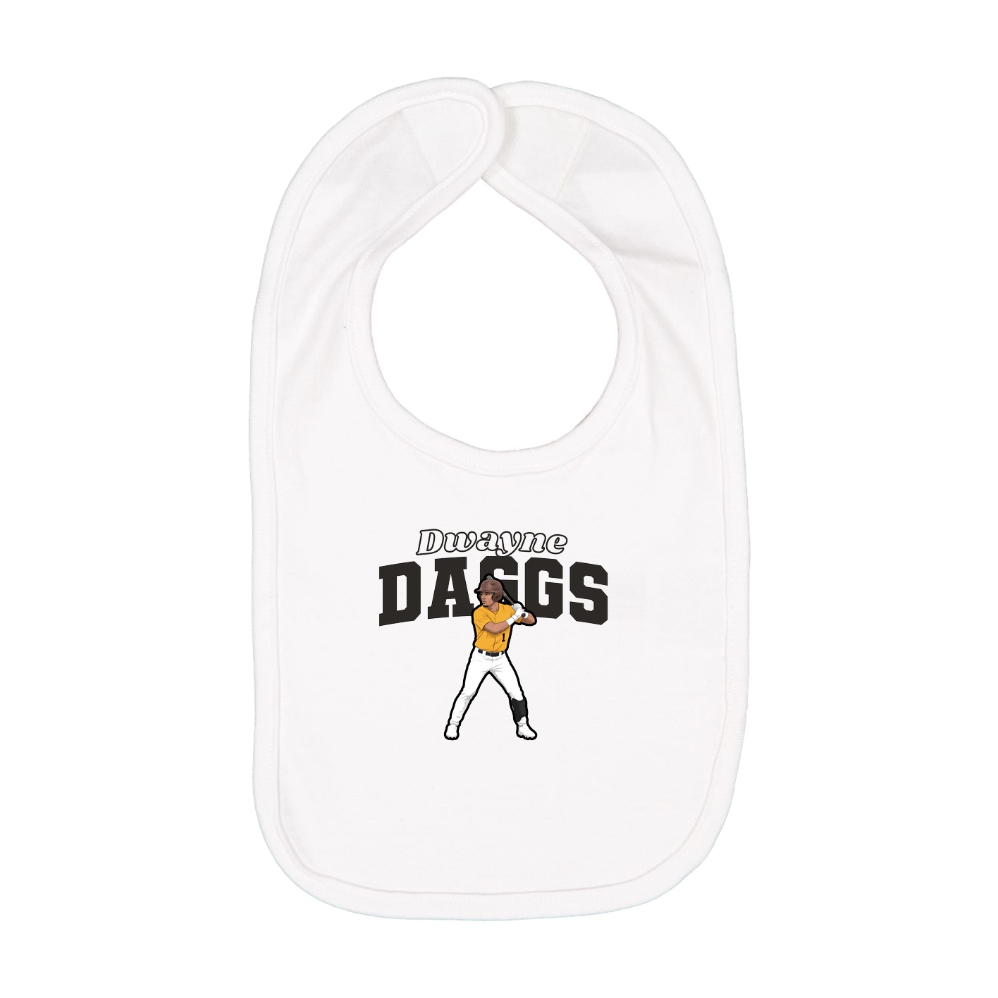 Infant Bib — Name Arch in White