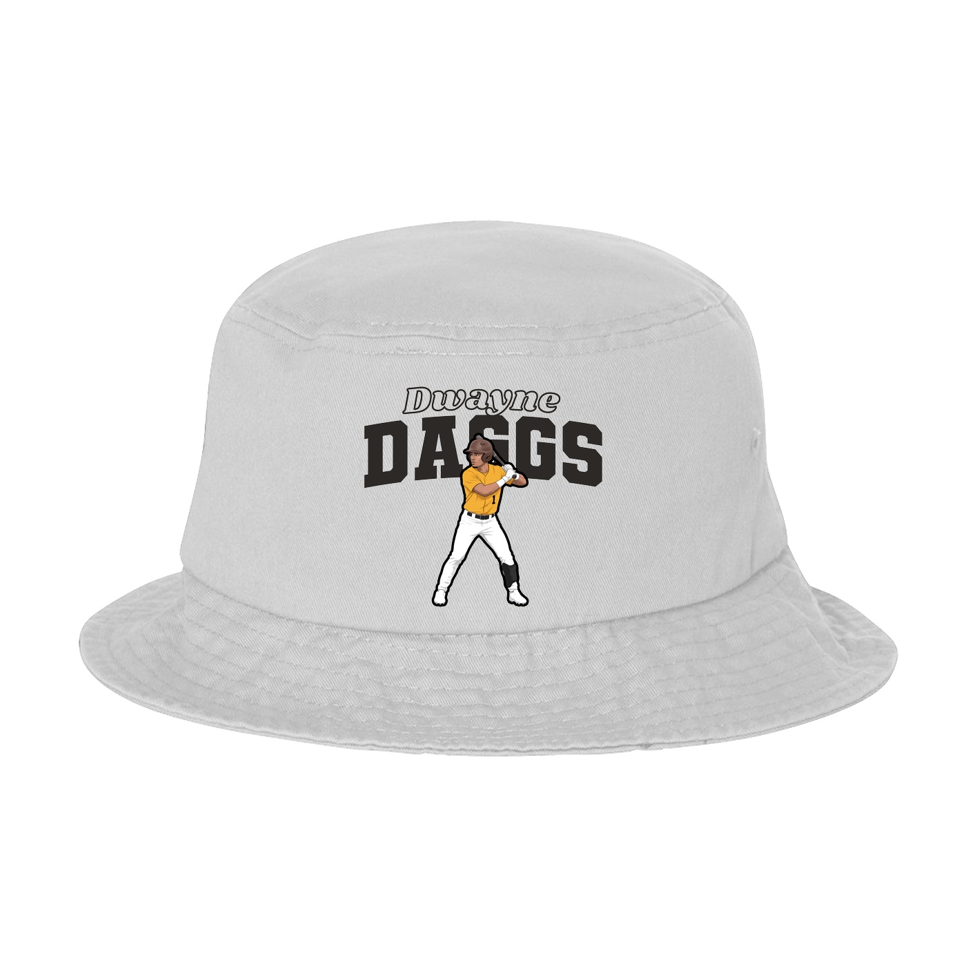 Bucket Cap — Name Arch in White
