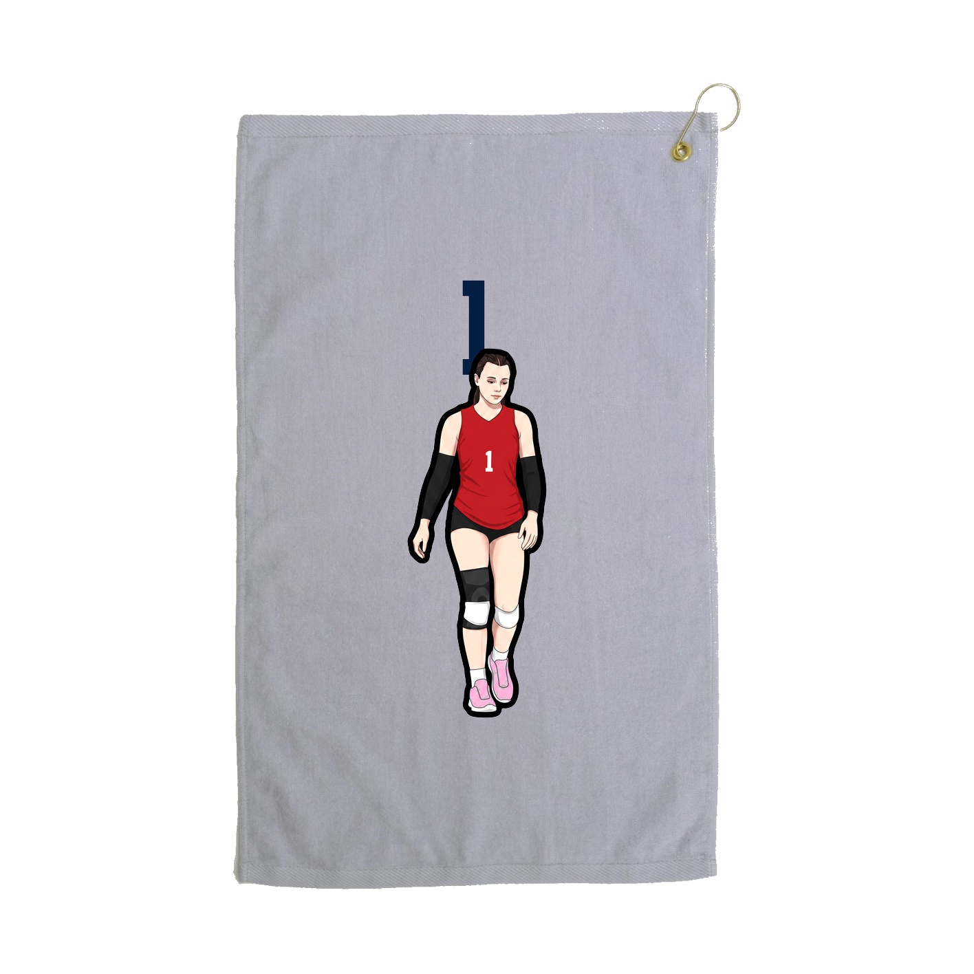 Golf Towel — Number Top in Grey