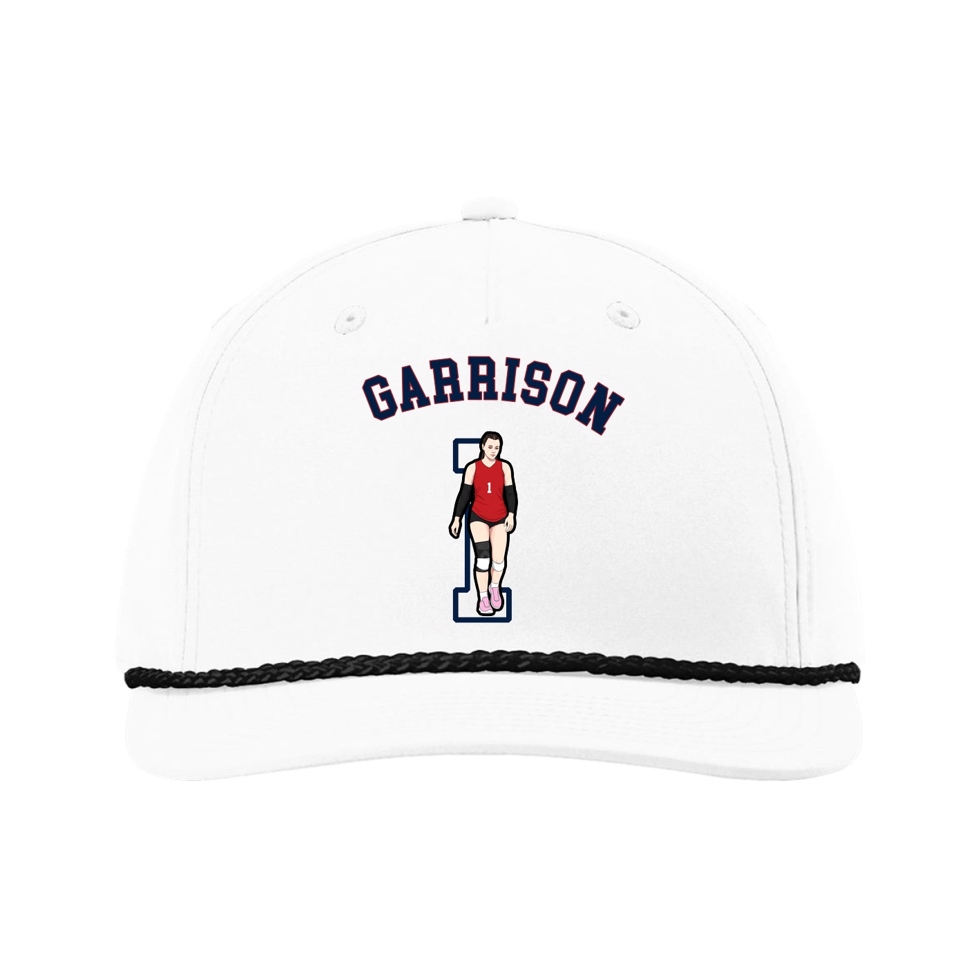 Five-Panel Classic Rope Cap — Shirsey Arch in White