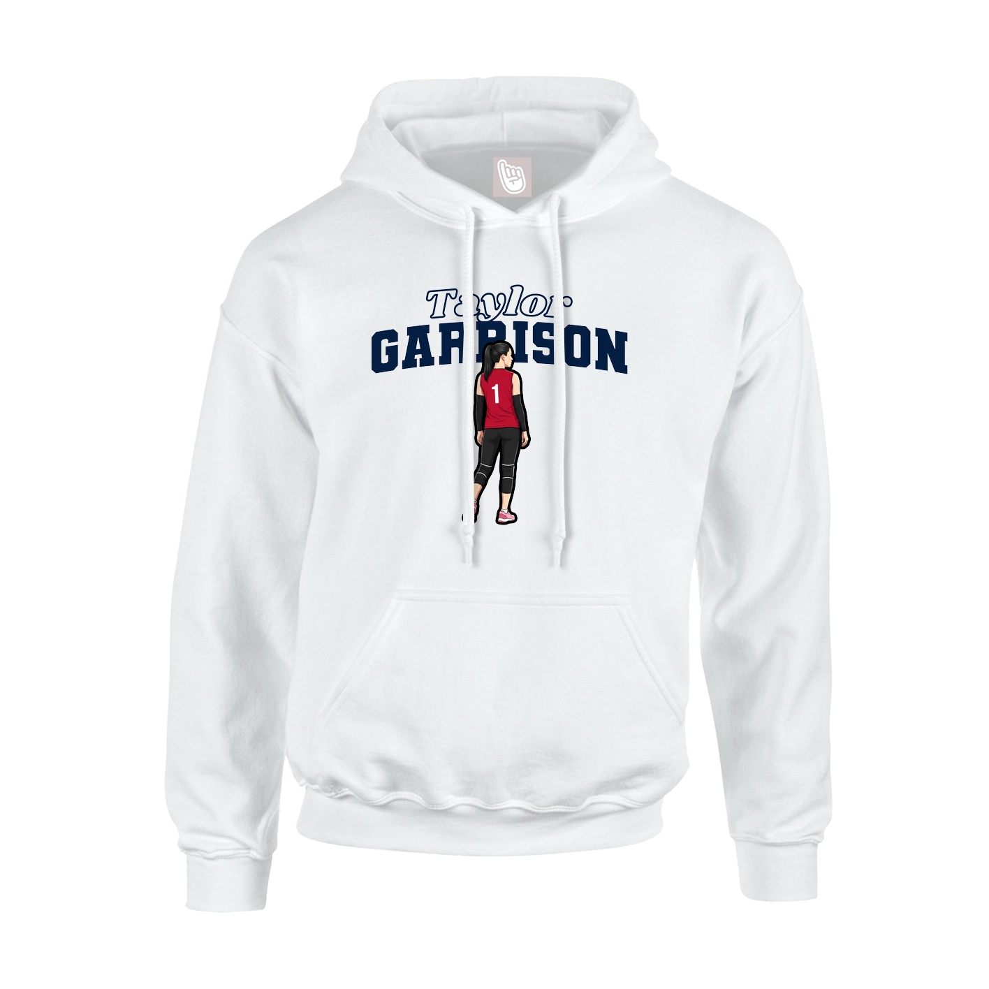 Hoodie — Name Arch in White