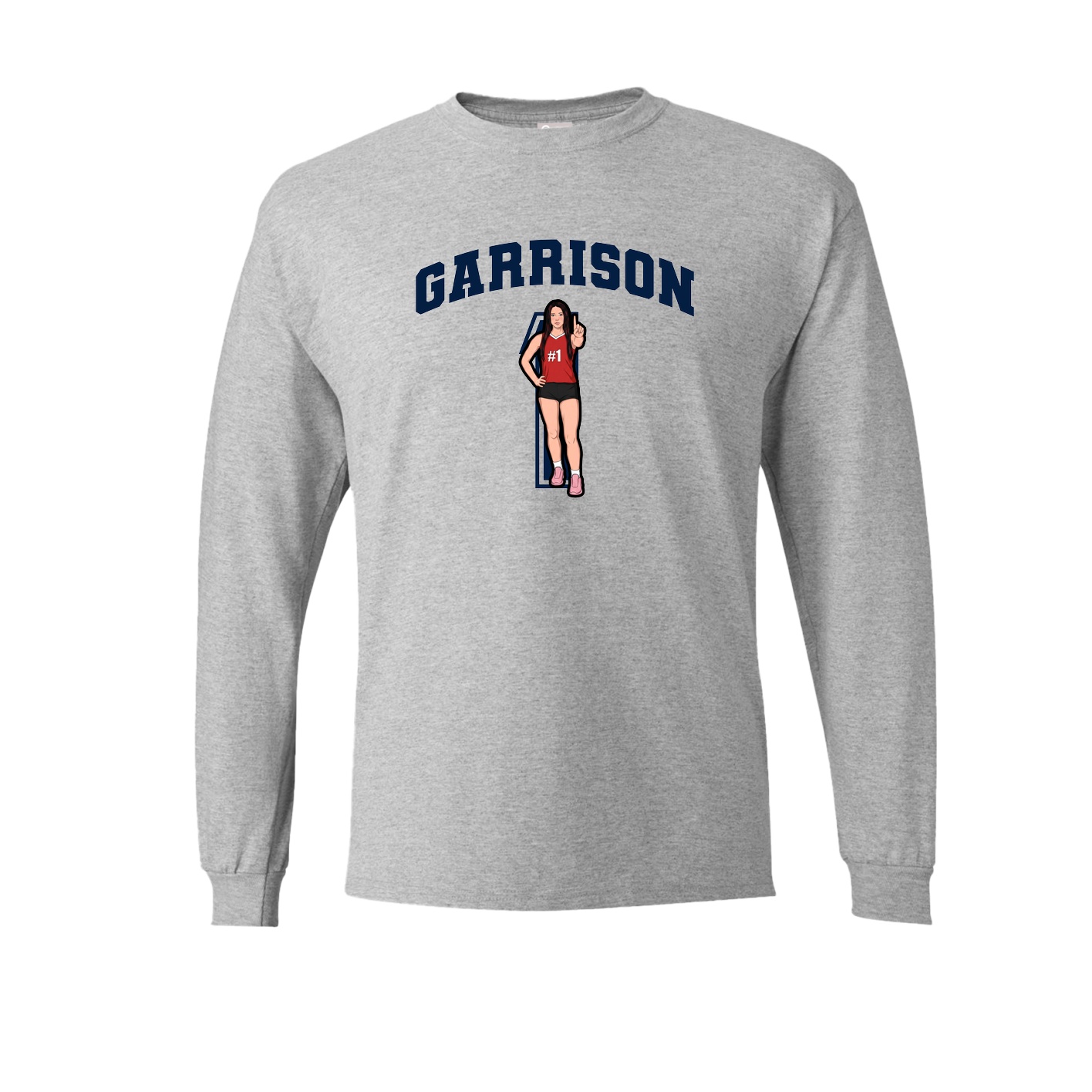 Long Sleeve Tee — Number in Grey