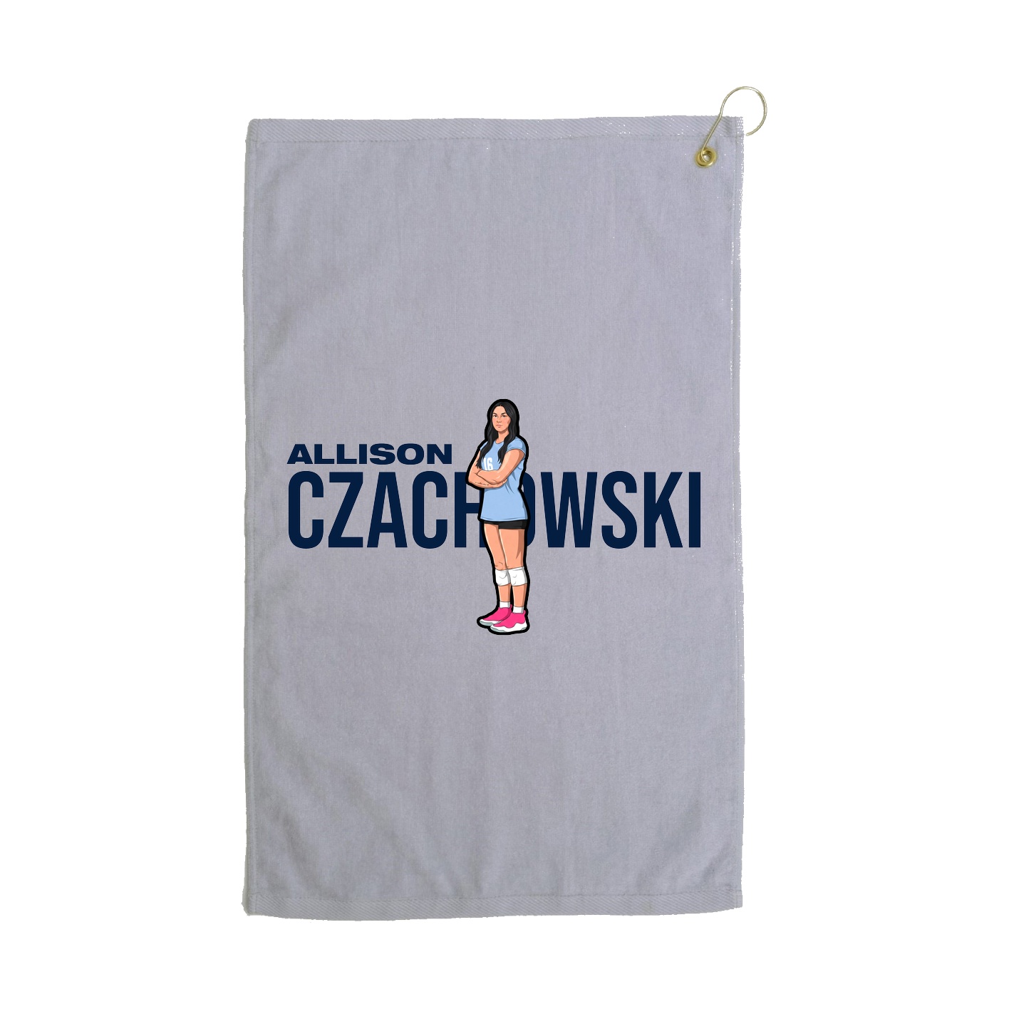 Golf Towel — Player Name in Grey