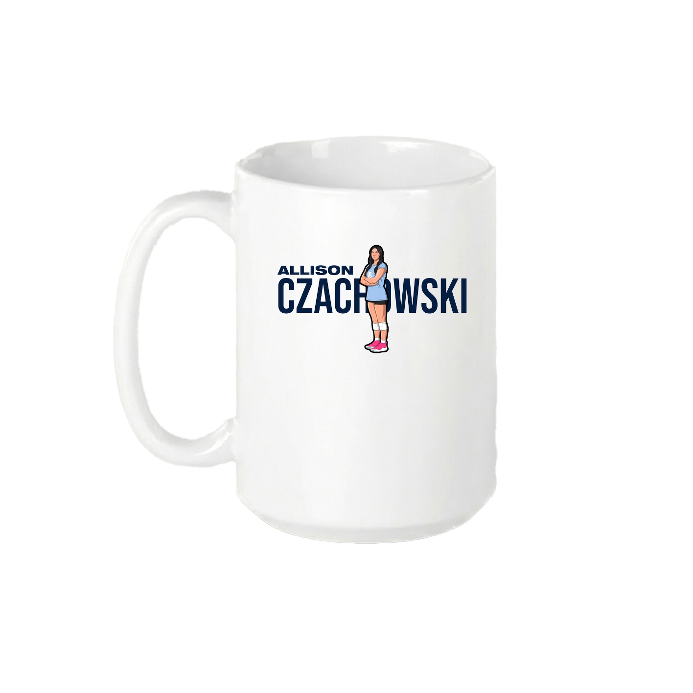 15oz Coffee Mug — Player Name in White