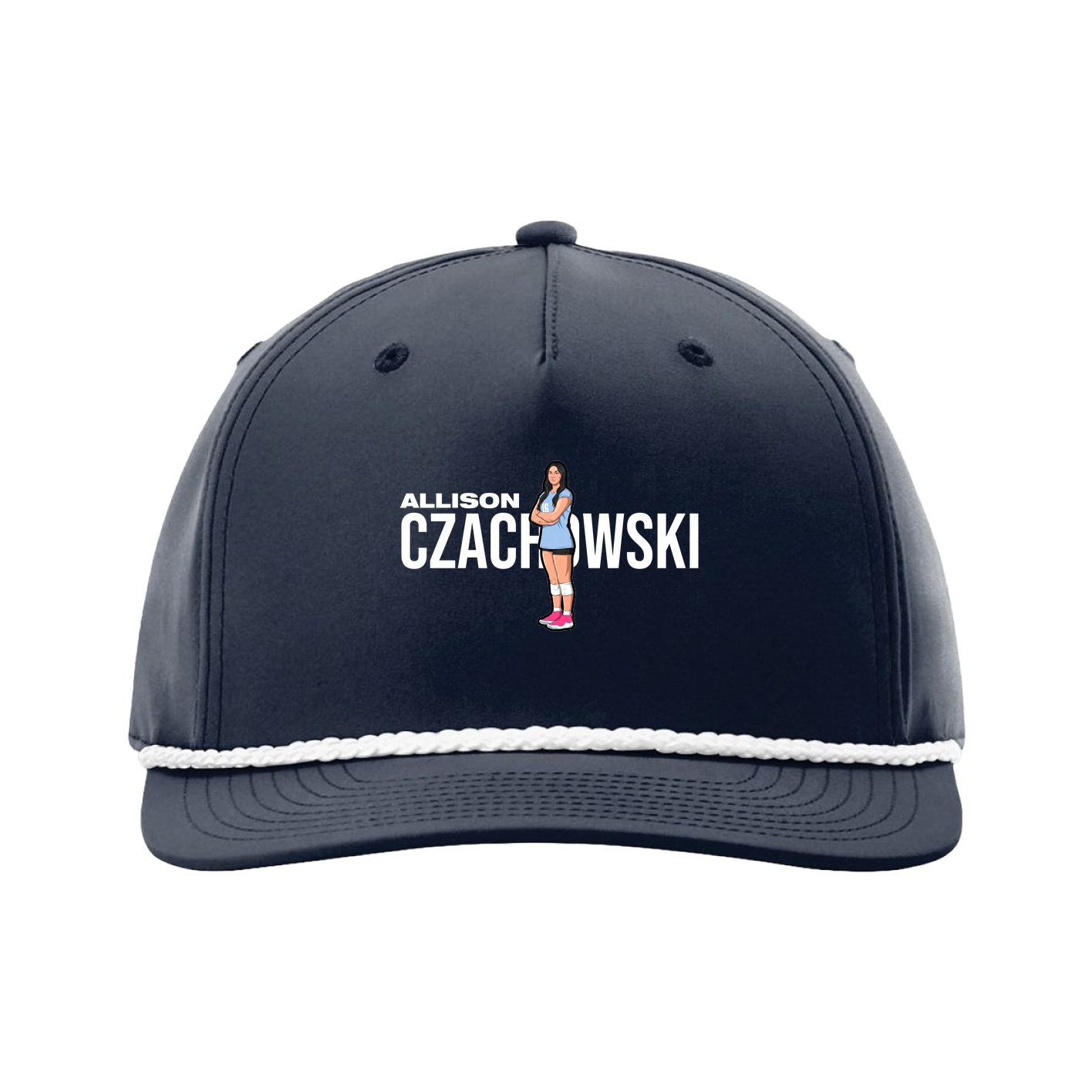 Five-Panel Classic Rope Cap — Player Name in Navy