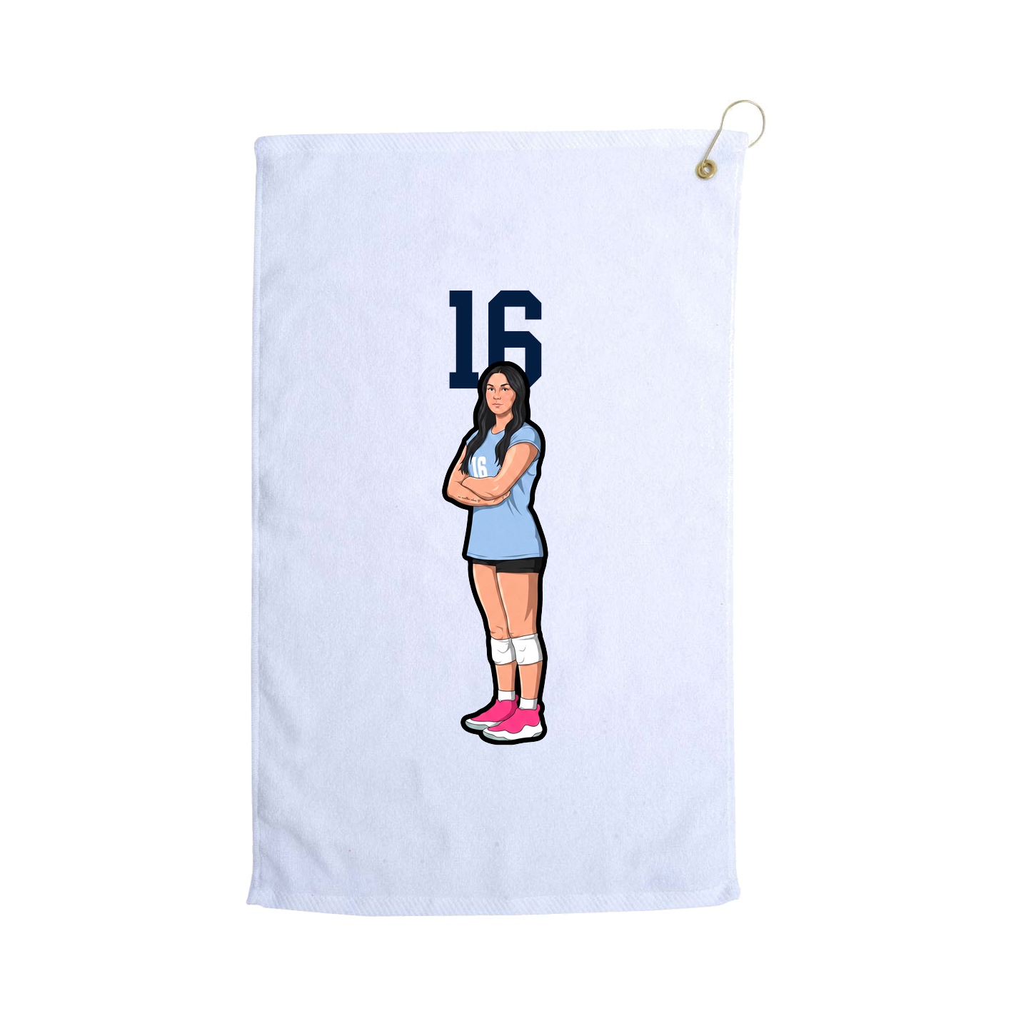 Golf Towel — Number Top in White