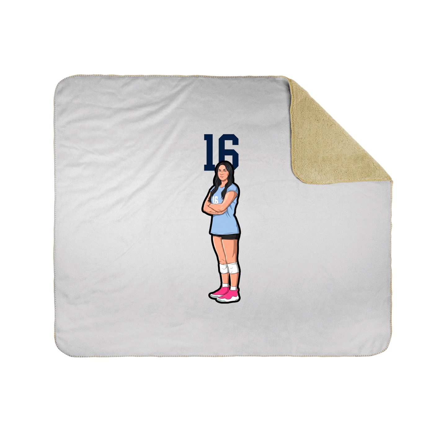 Throw Blanket — Number Top in White