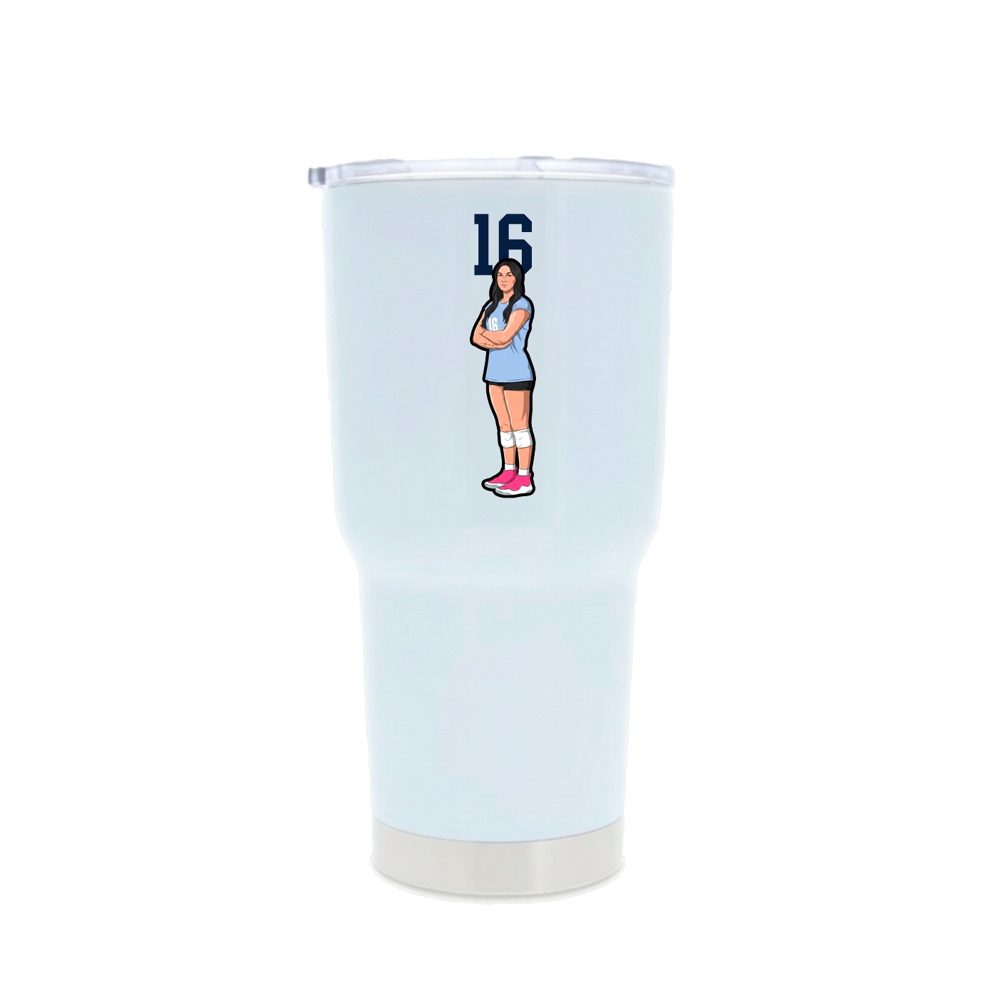30oz Stainless Steel Tumbler — Number Top in White