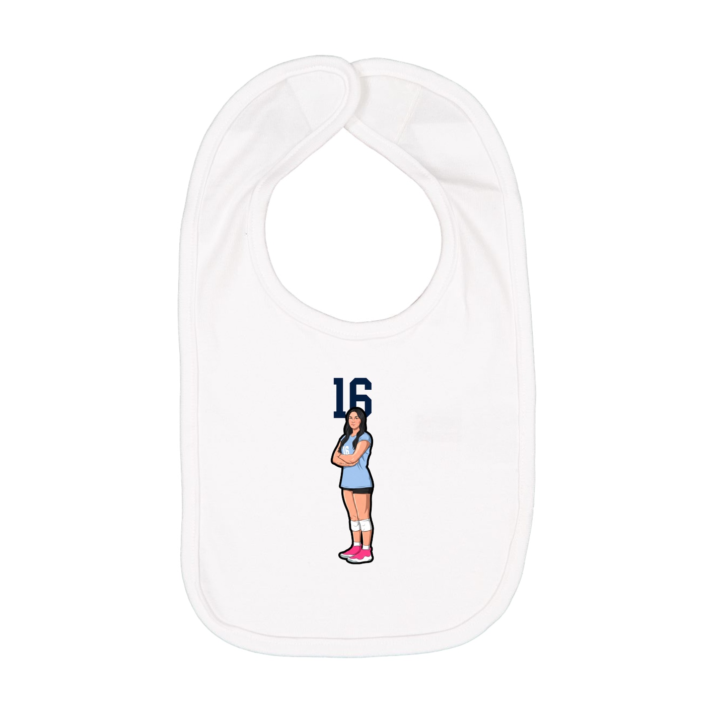 Infant Bib — Number Top in White