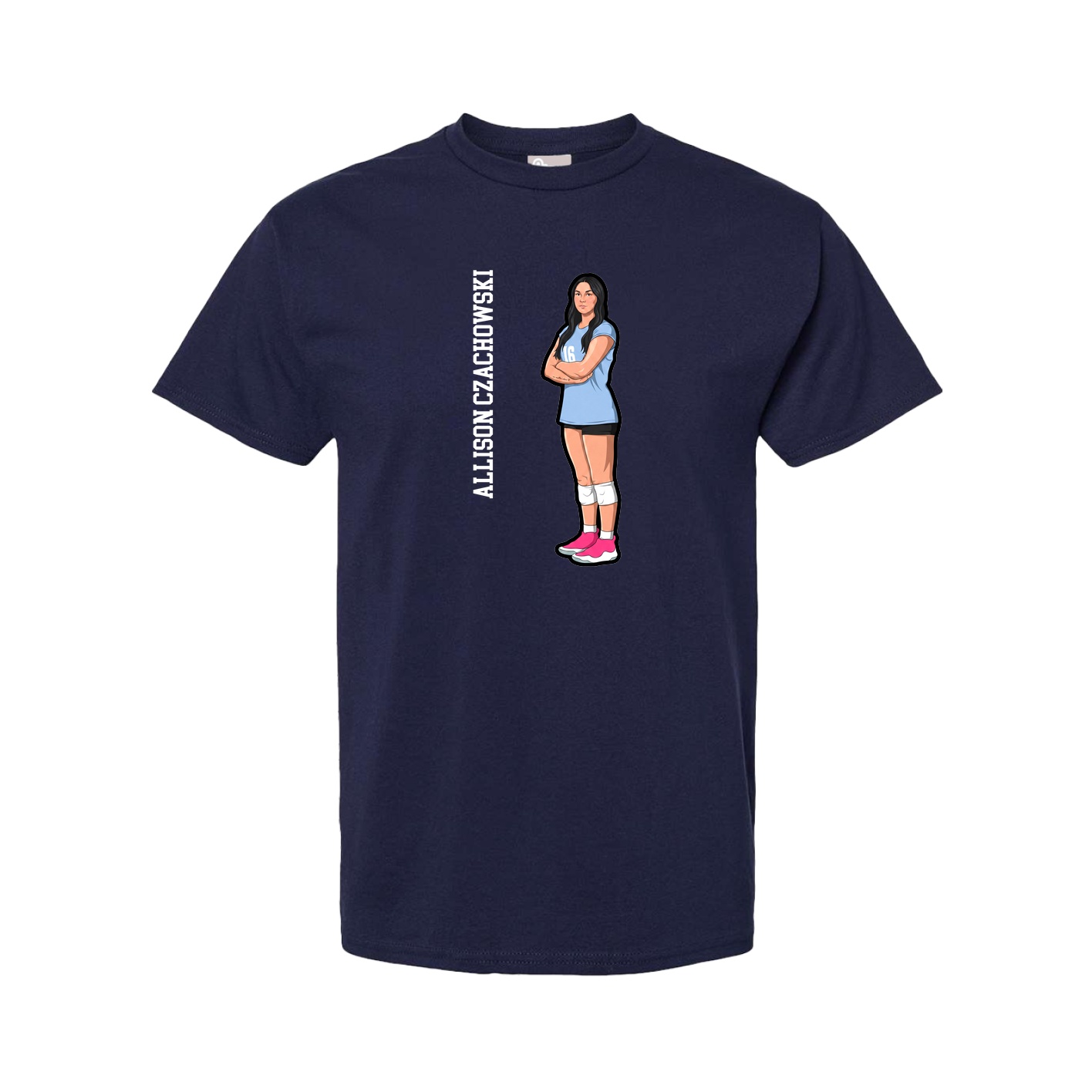 Tee — Name Vertical in Navy
