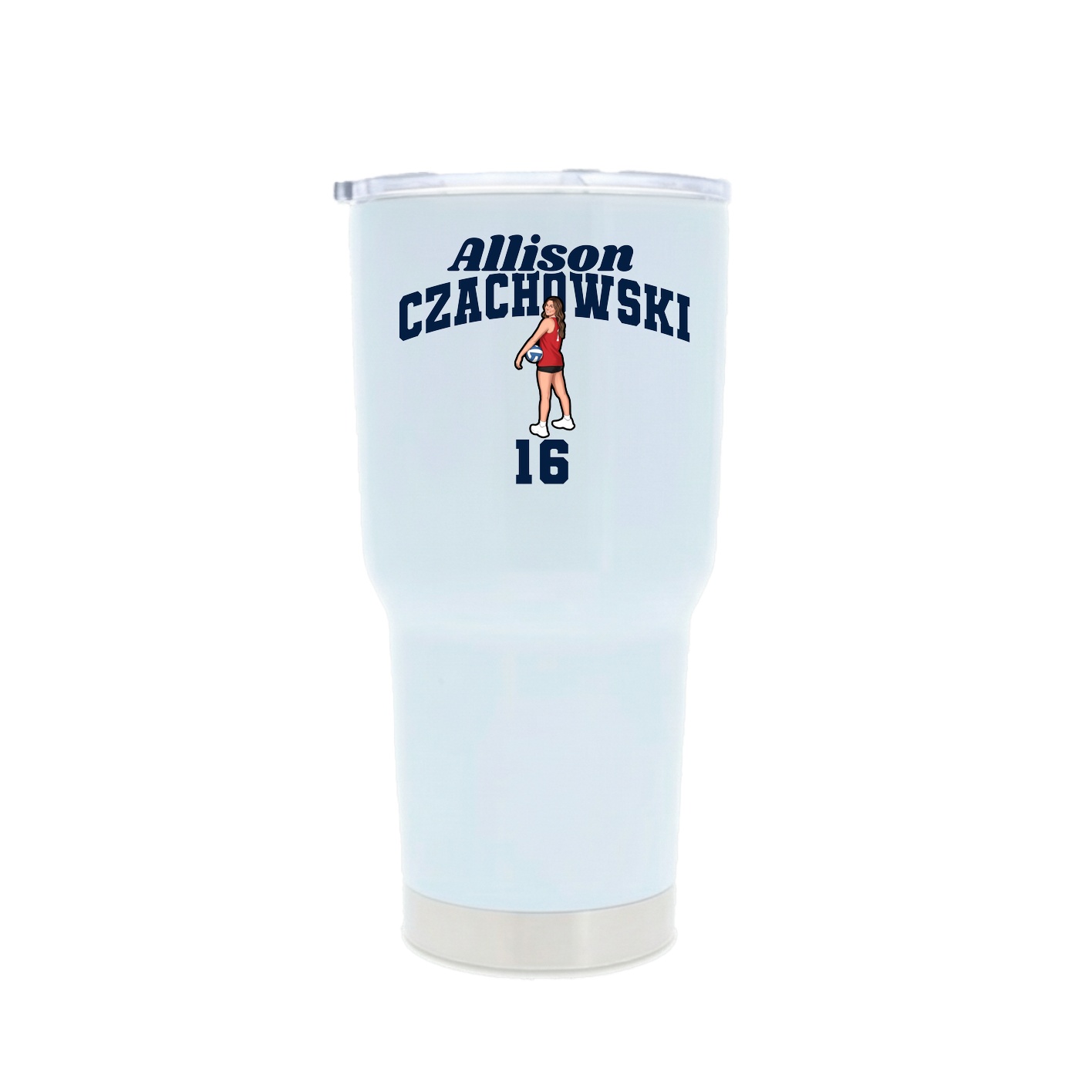 30oz Stainless Steel Tumbler — Signature Arch in White