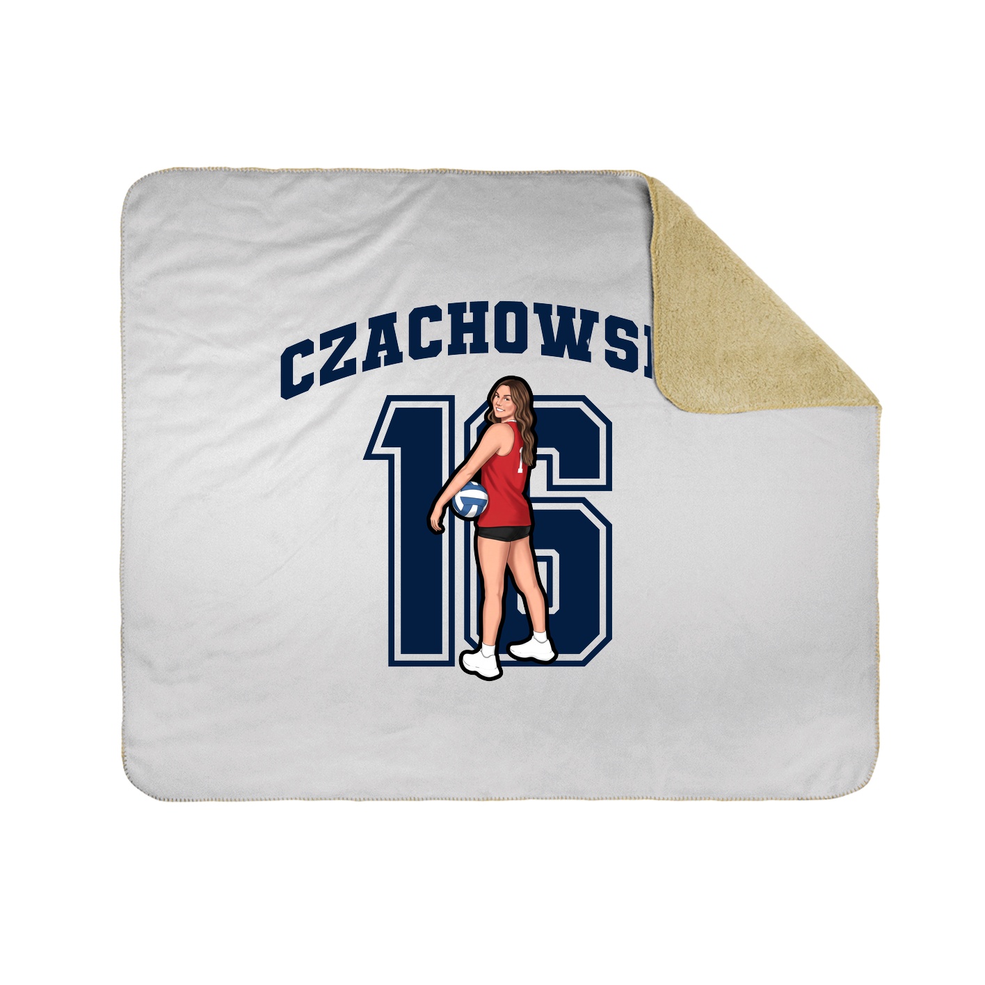 Throw Blanket — Number in White
