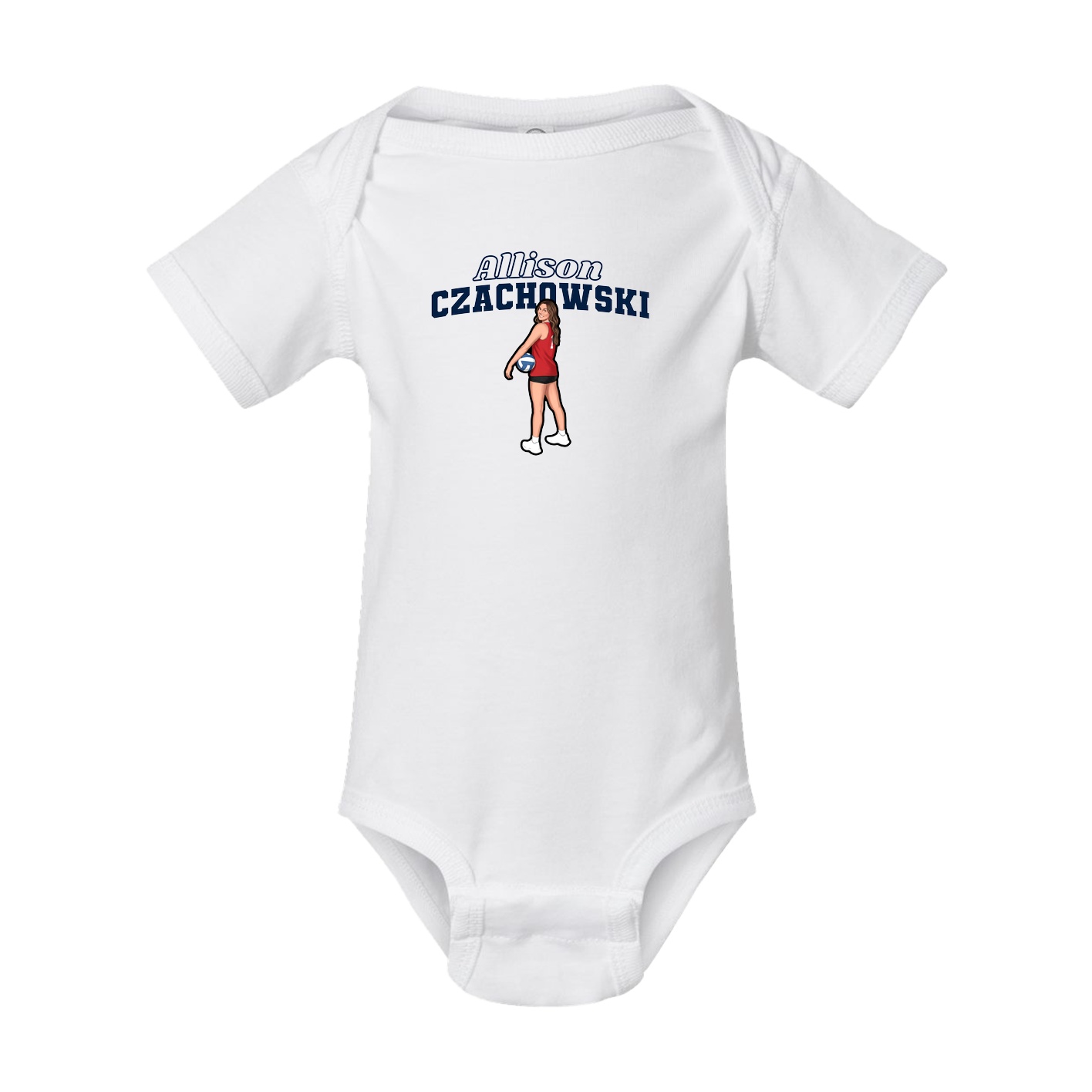 Baby Onesie — Name Arch in White