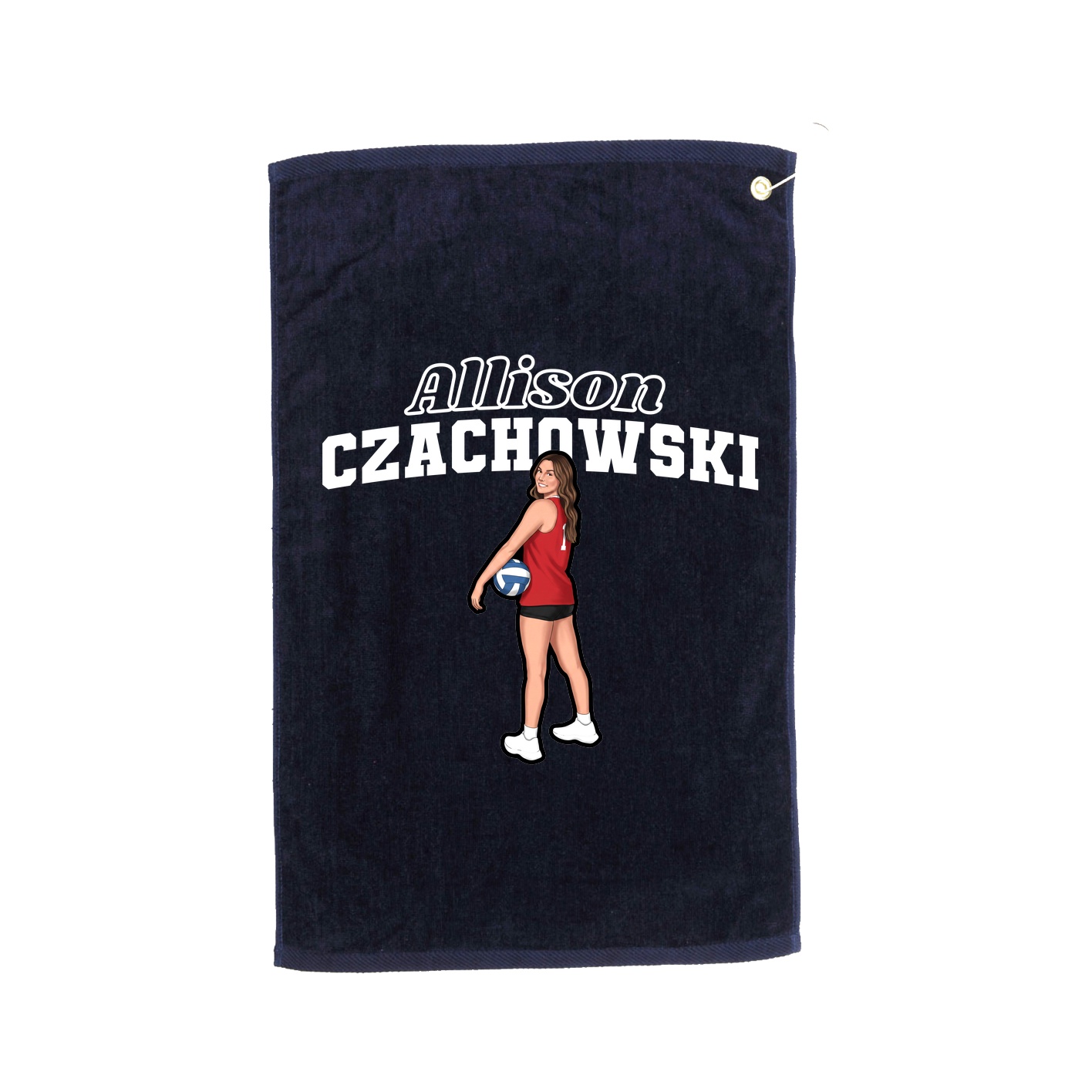 Golf Towel — Name Arch in Navy