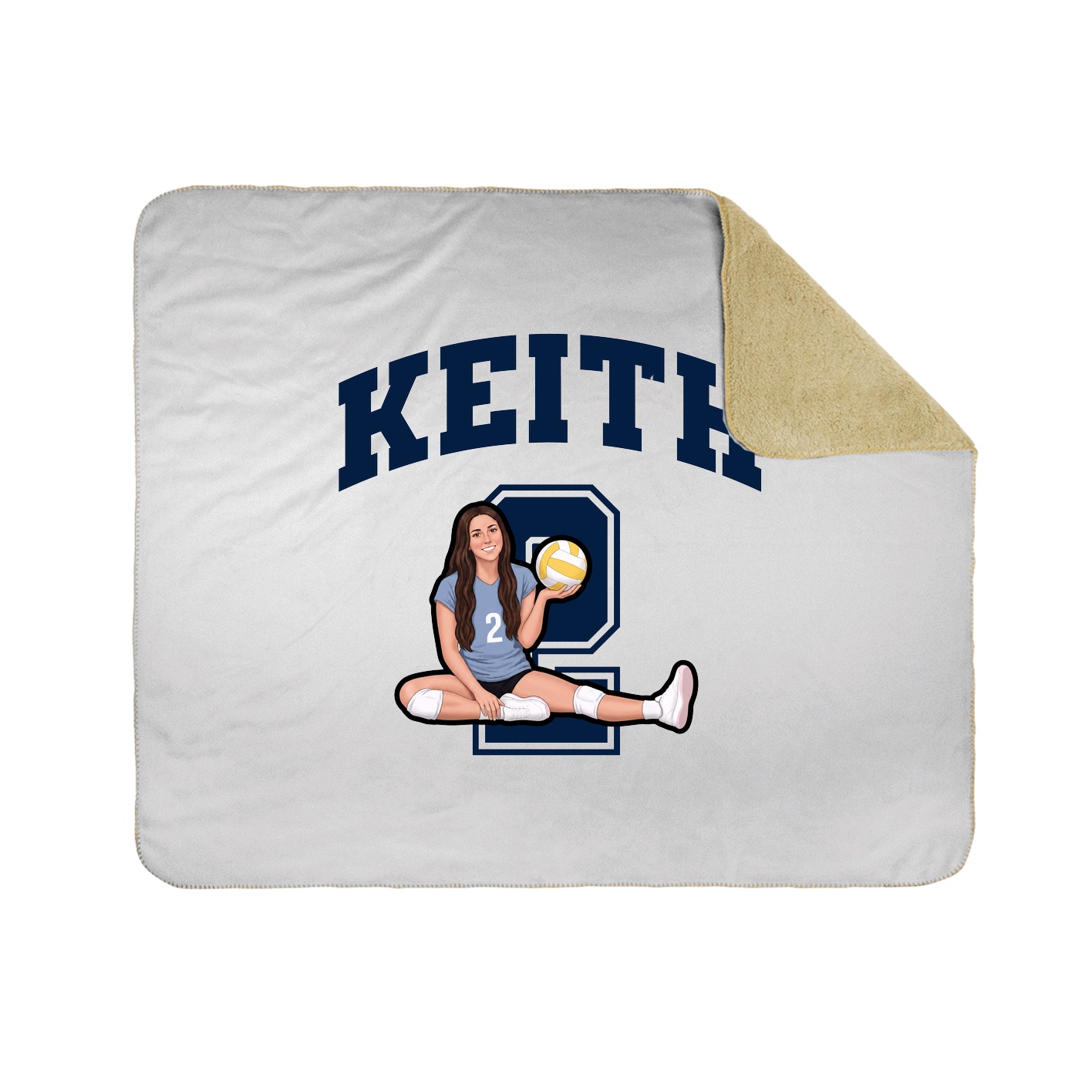 Throw Blanket — Number in White