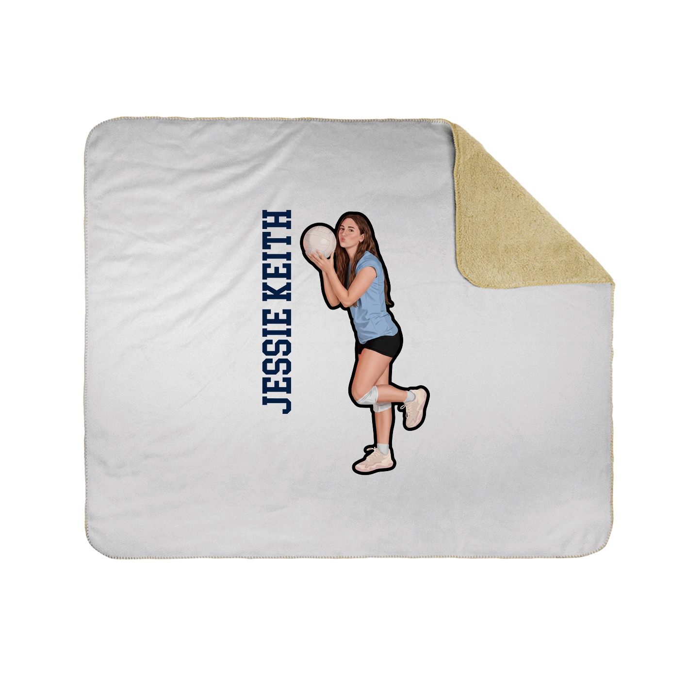 Throw Blanket — Name Vertical in White