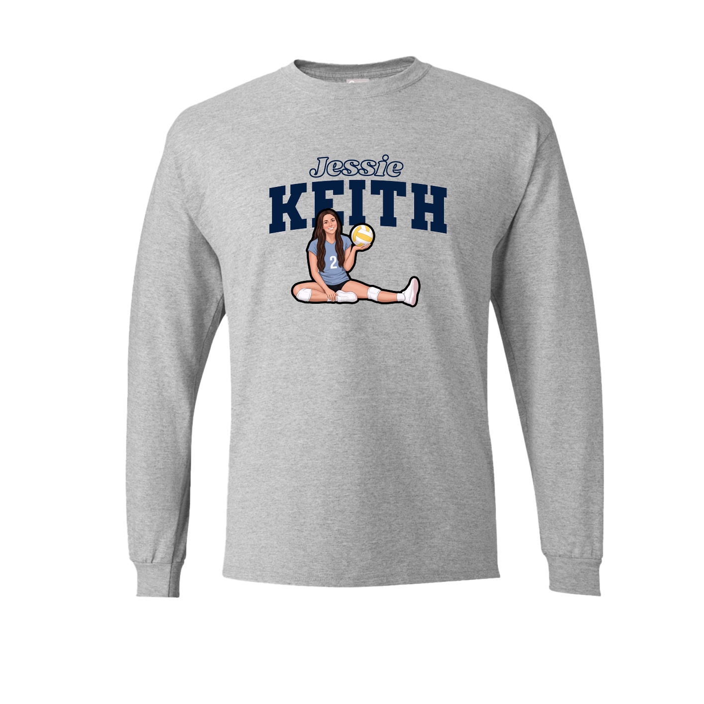 Long Sleeve Tee — Name Arch in Grey
