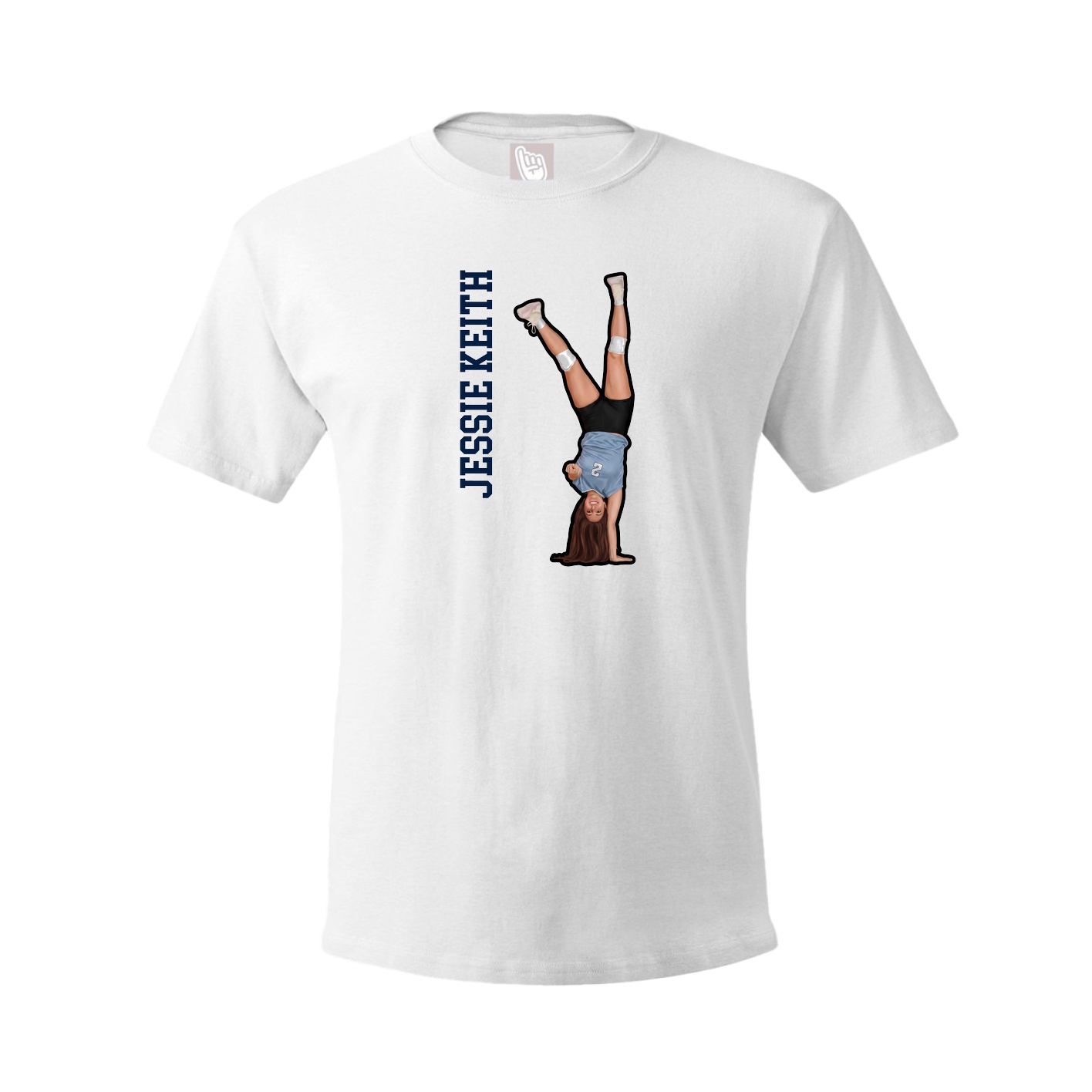 Youth Tee — Name Vertical in White