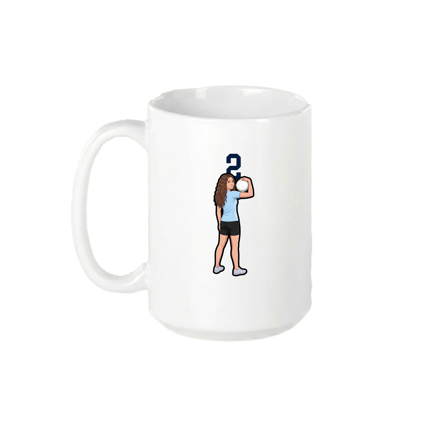 15oz Coffee Mug — Number Top in White