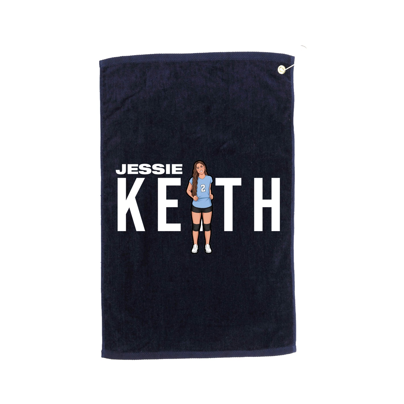Golf Towel — Player Name in Navy