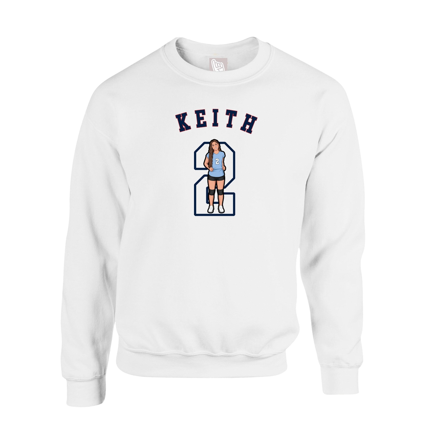 Fleece Crew — Shirsey Arch in White