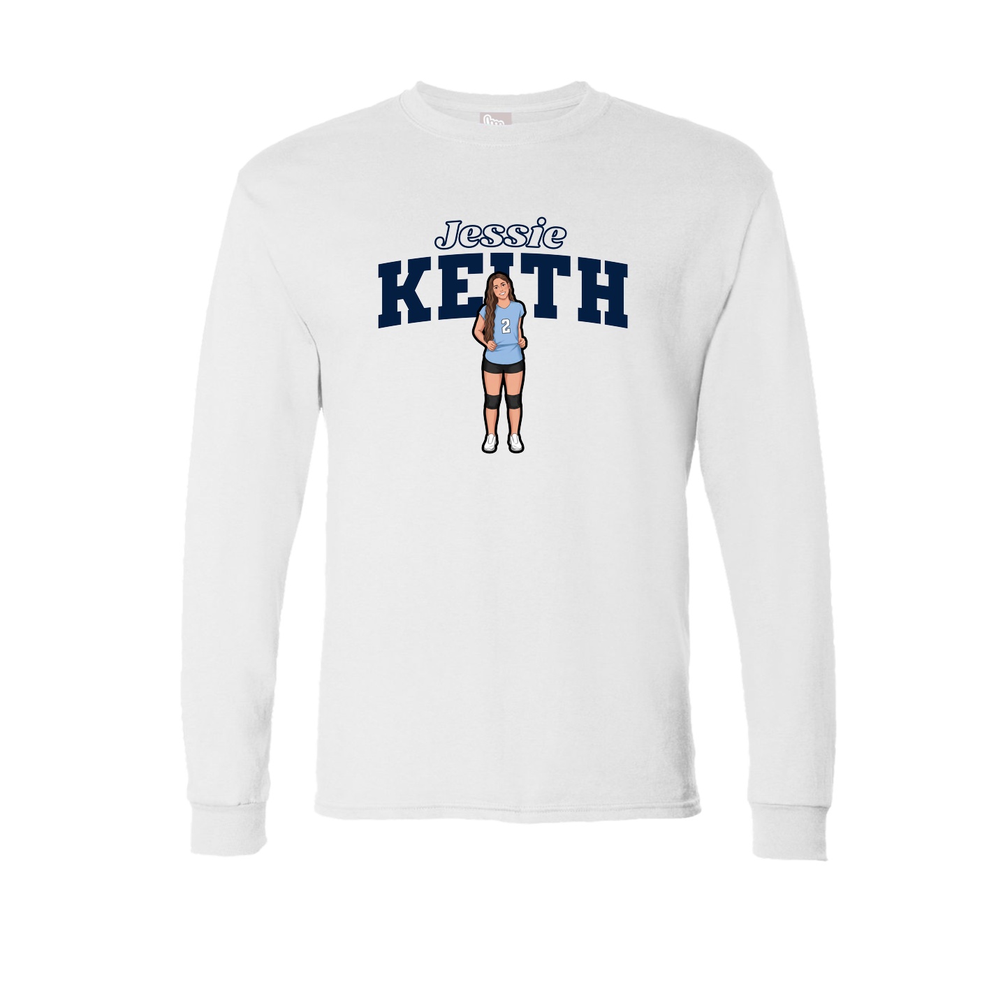 Long Sleeve Tee — Name Arch in White