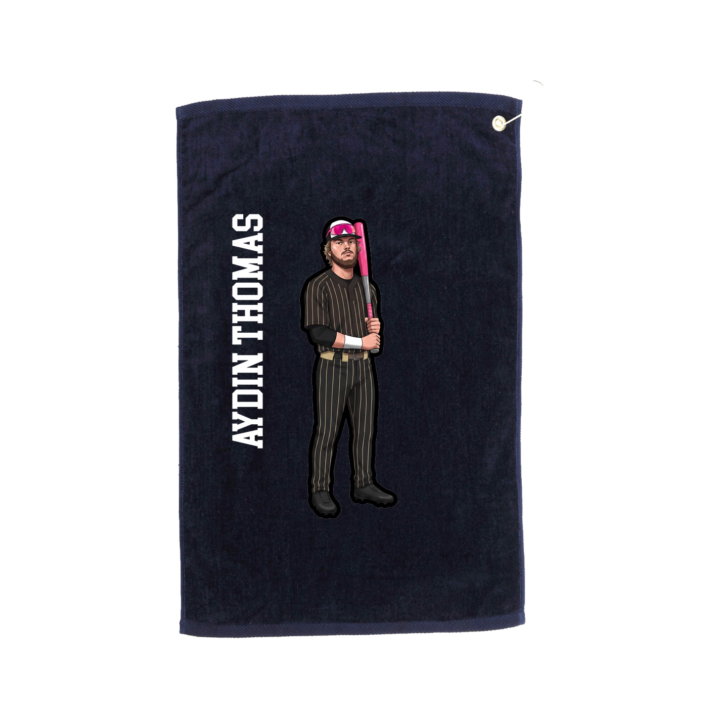 Golf Towel — Name Vertical in Navy
