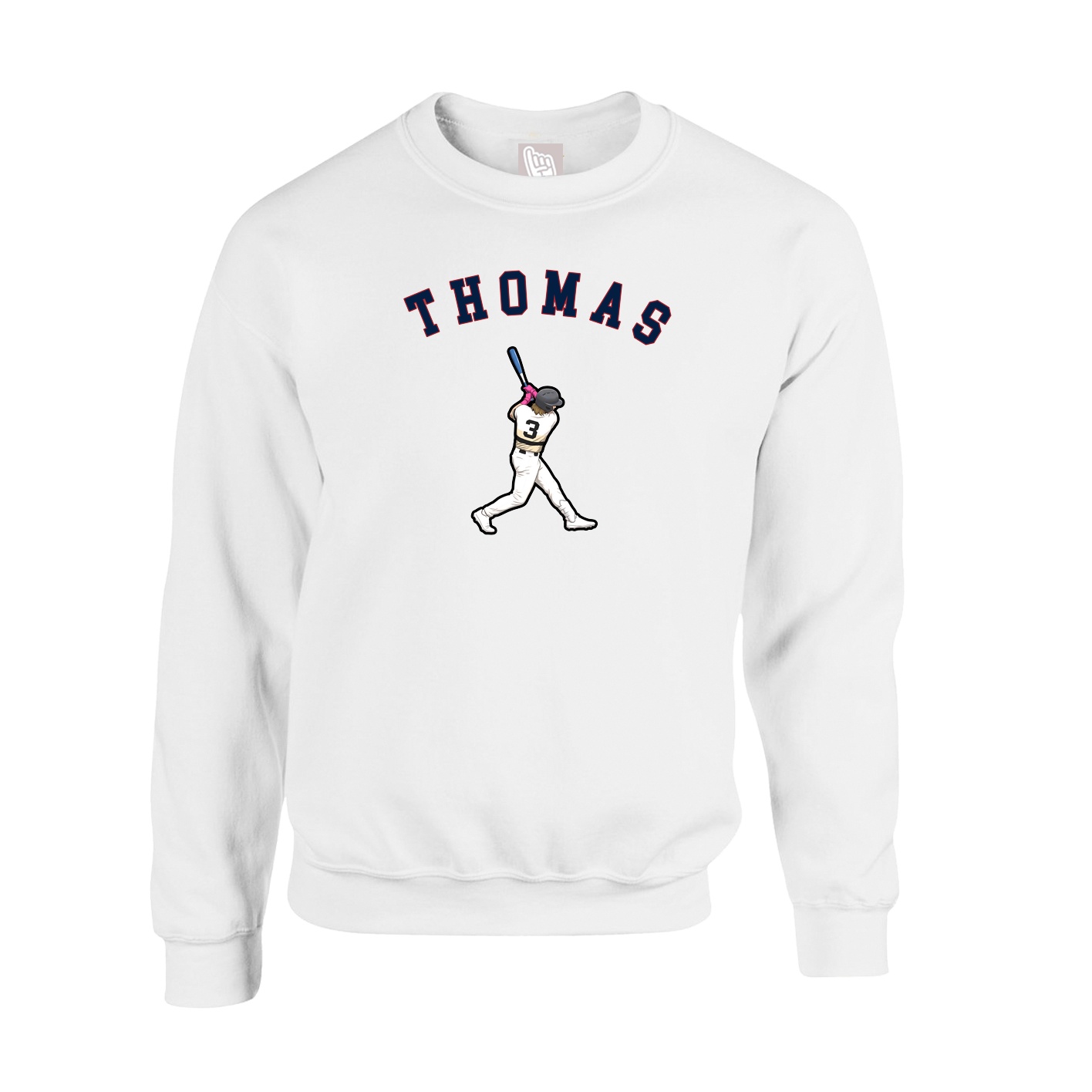Fleece Crew — Shirsey Arch in White