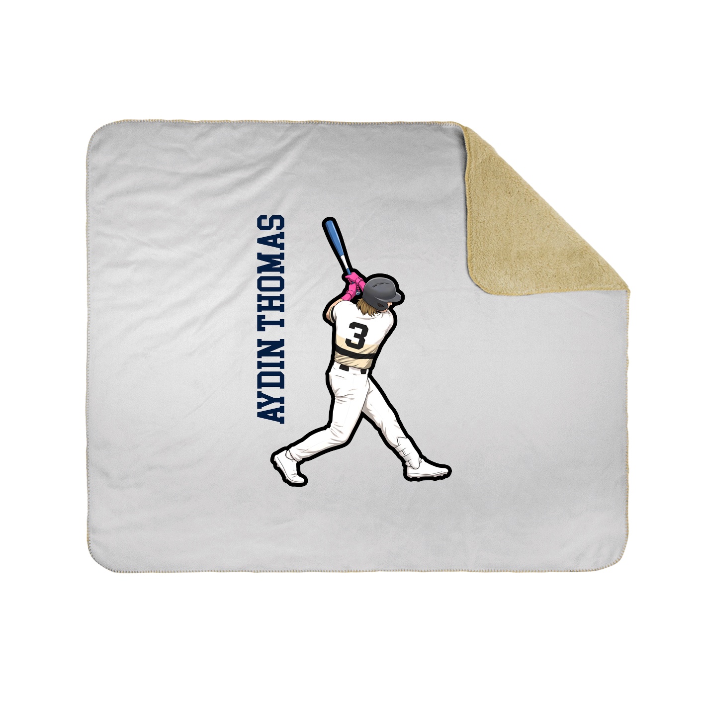 Throw Blanket — Name Vertical in White