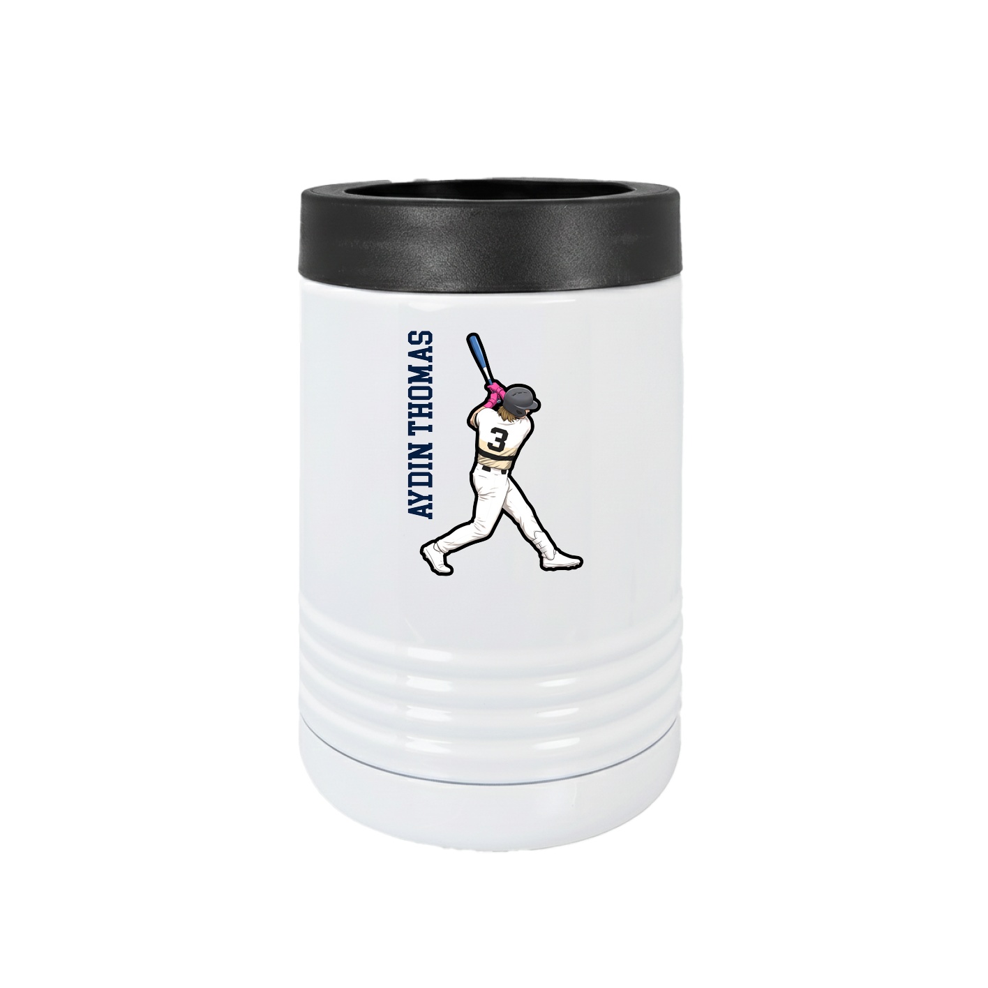 Beverage Holder — Name Vertical in White