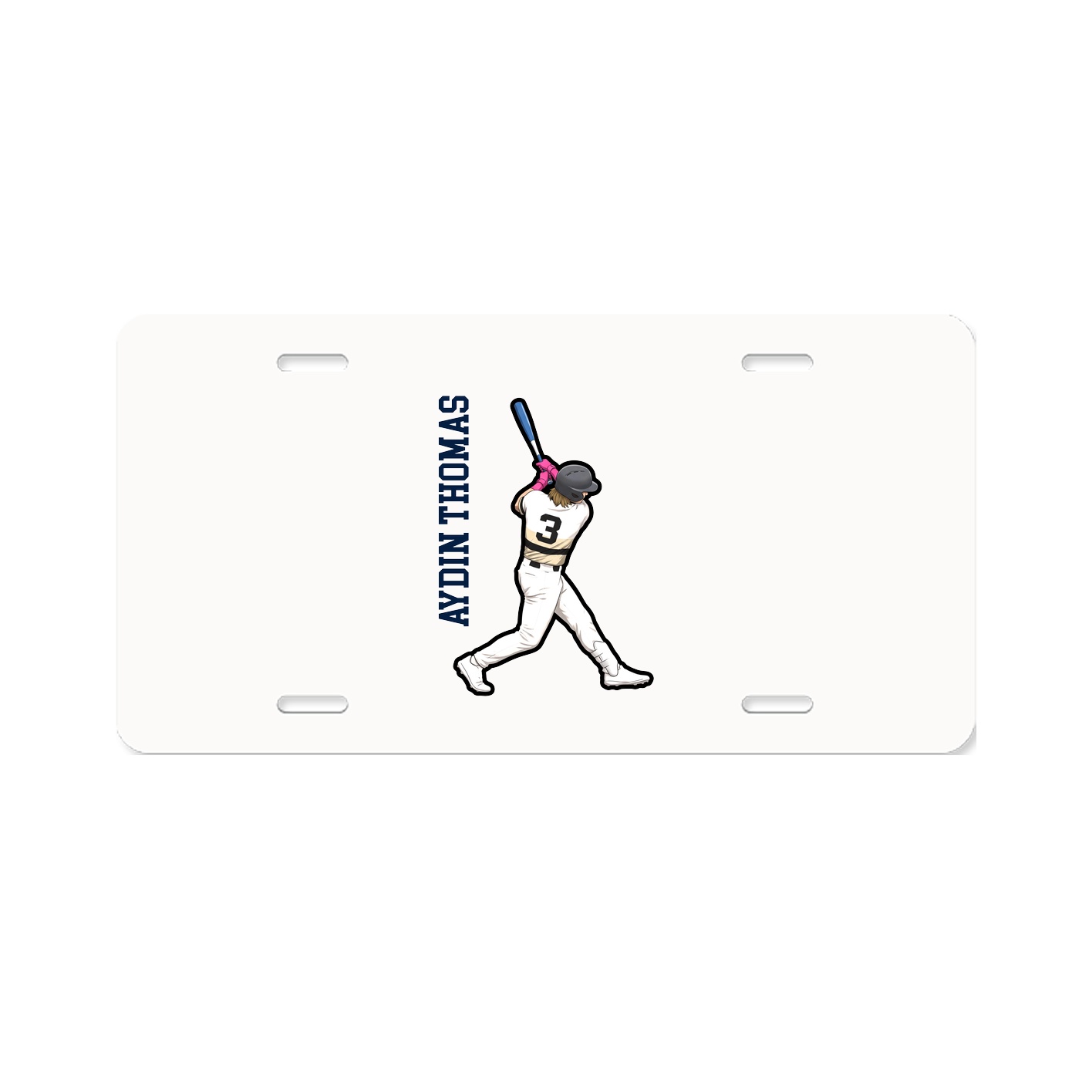 License Plate — Name Vertical in Classic
