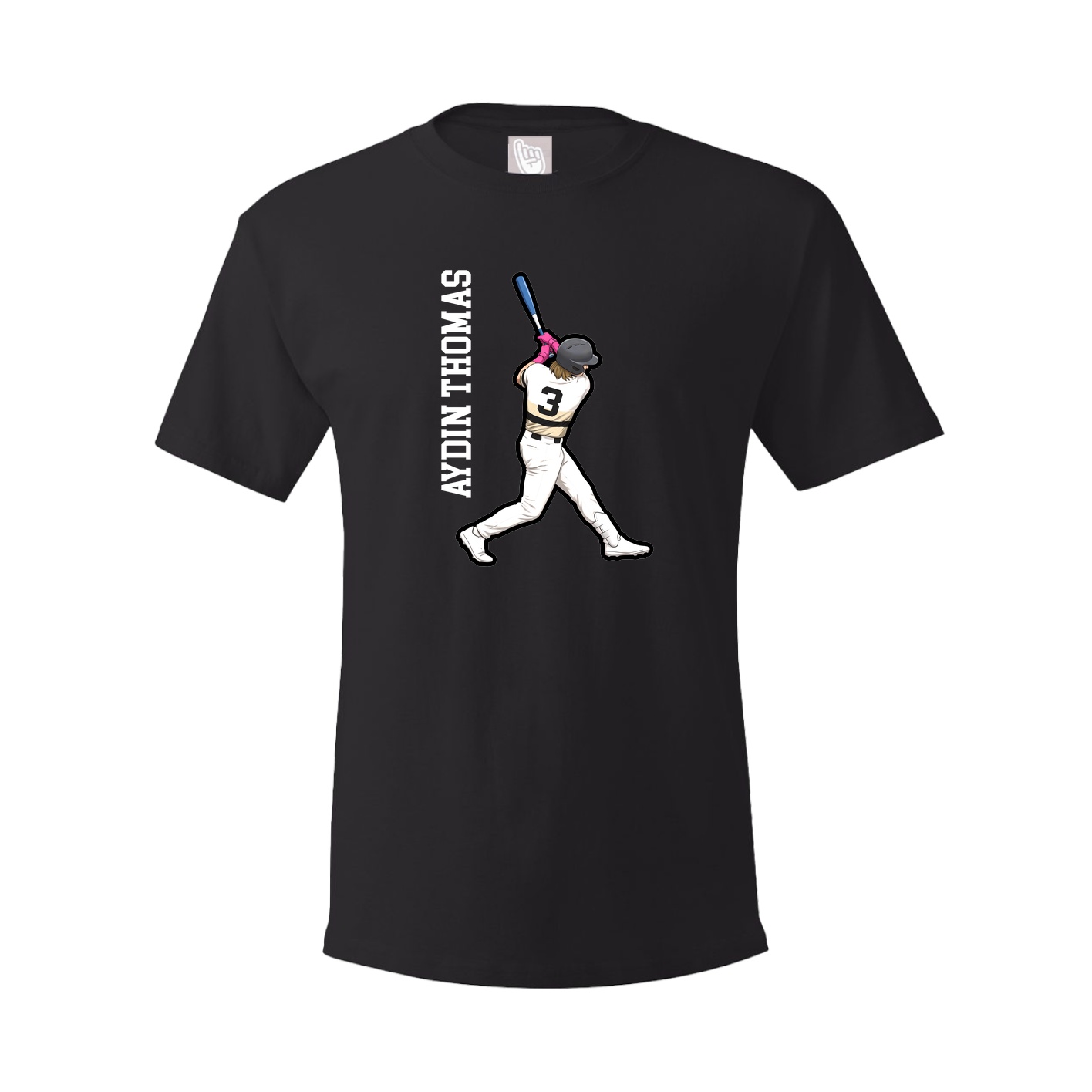 Youth Tee — Name Vertical in Black