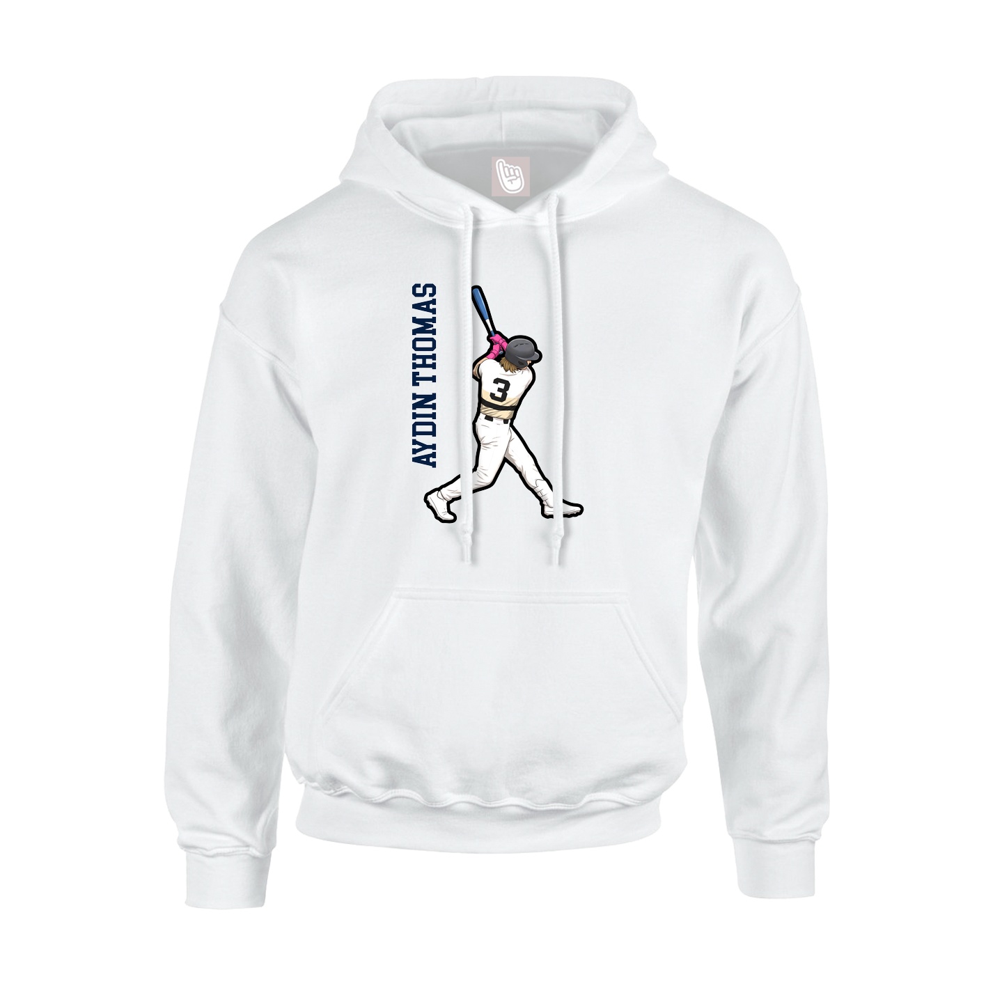 Hoodie — Name Vertical in White