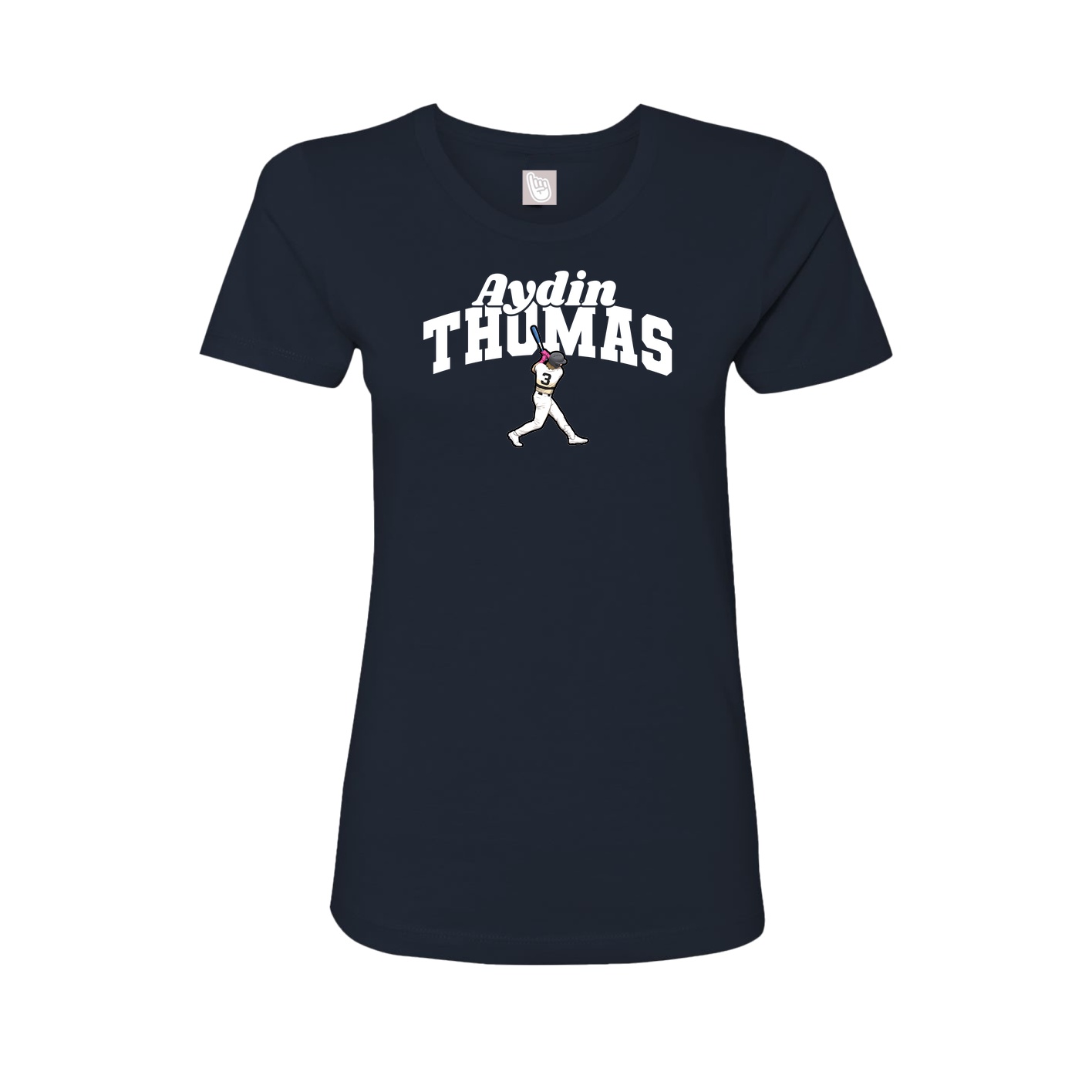Fitted Women's Tee — Signature Arch in Navy