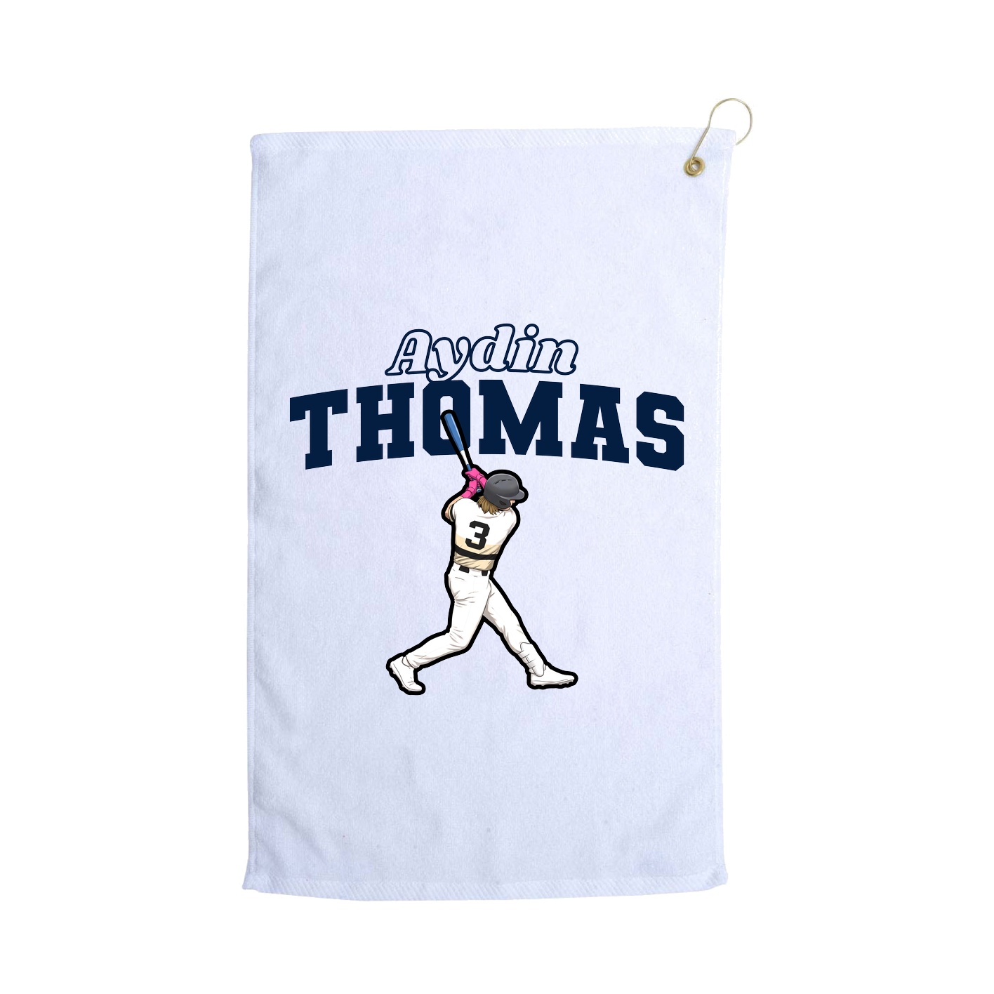 Golf Towel — Name Arch in White