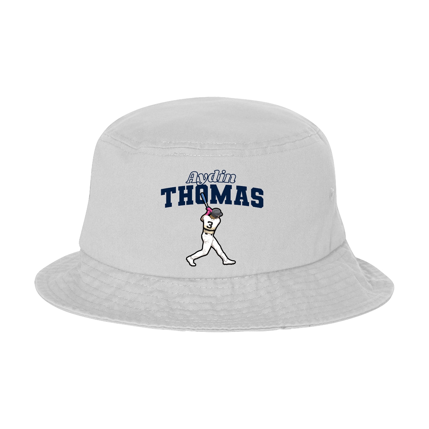 Bucket Cap — Name Arch in White