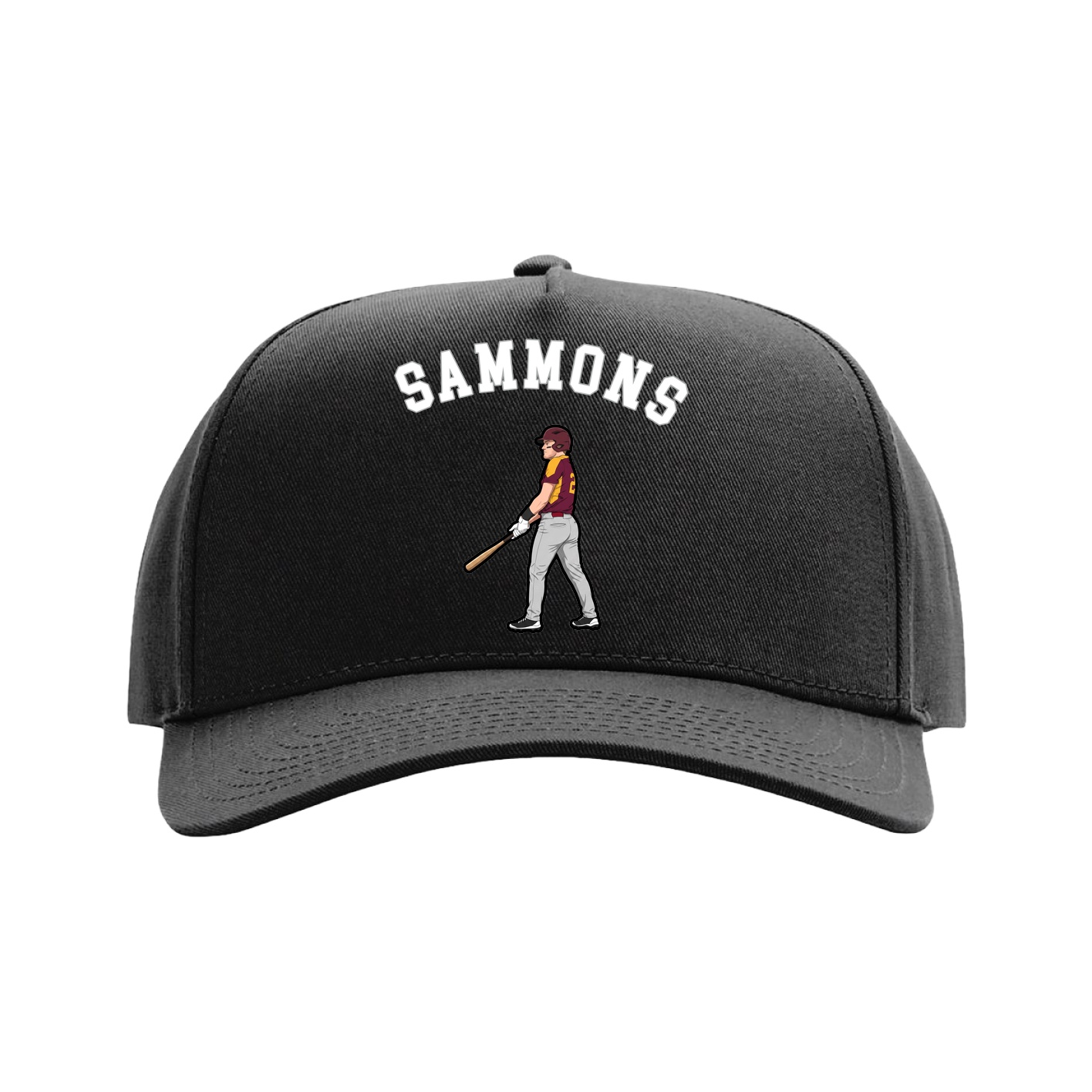 Full Fabric Five-Panel Champ Cap — Shirsey Arch in Black