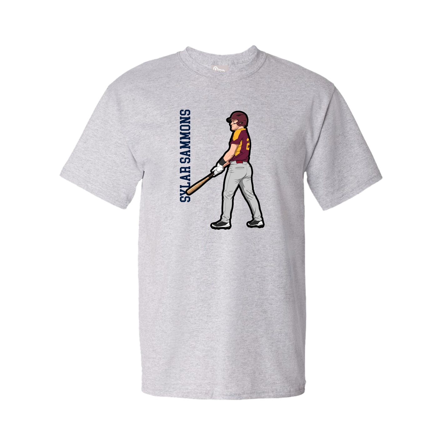Tee — Name Vertical in Grey