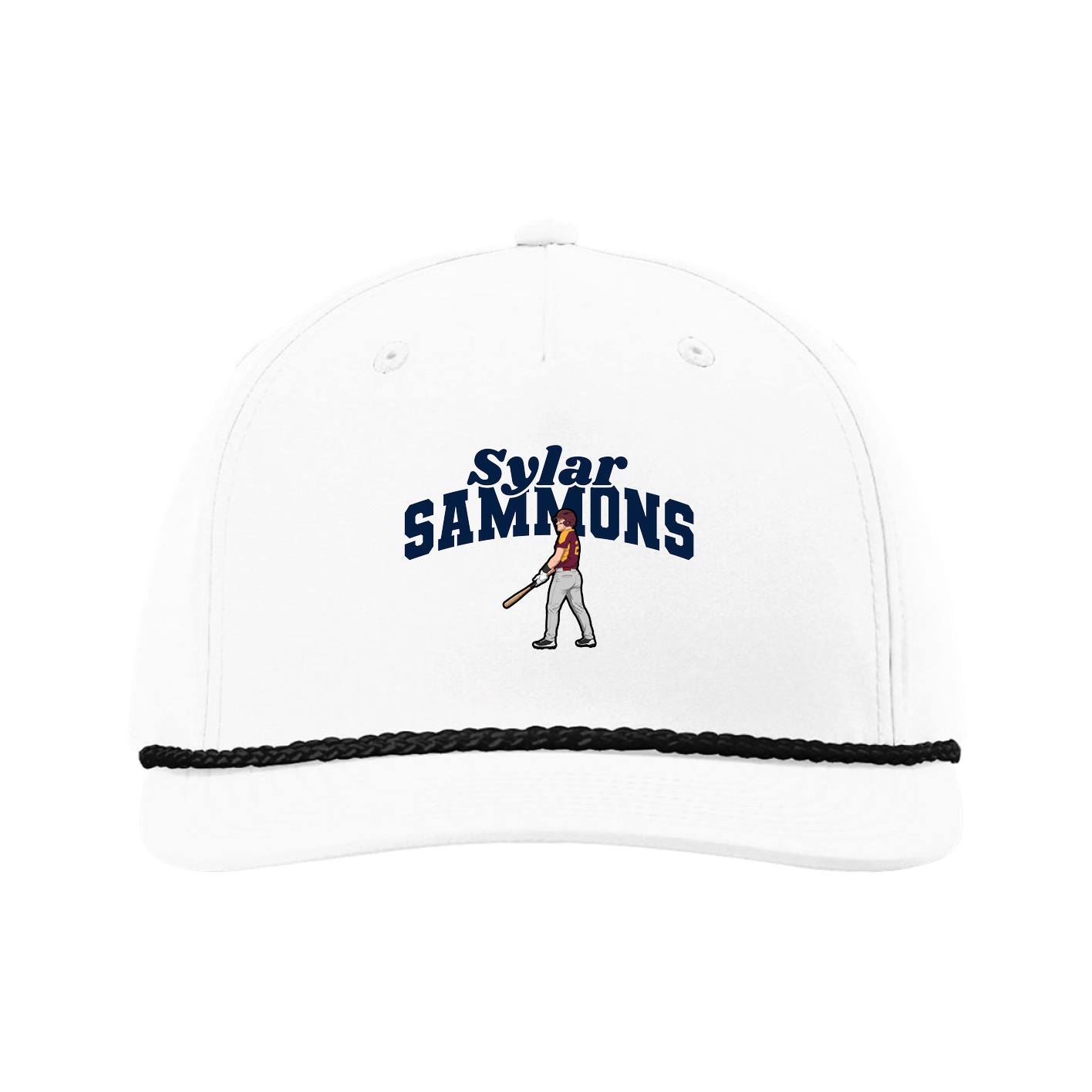 Five-Panel Classic Rope Cap — Signature Arch in White