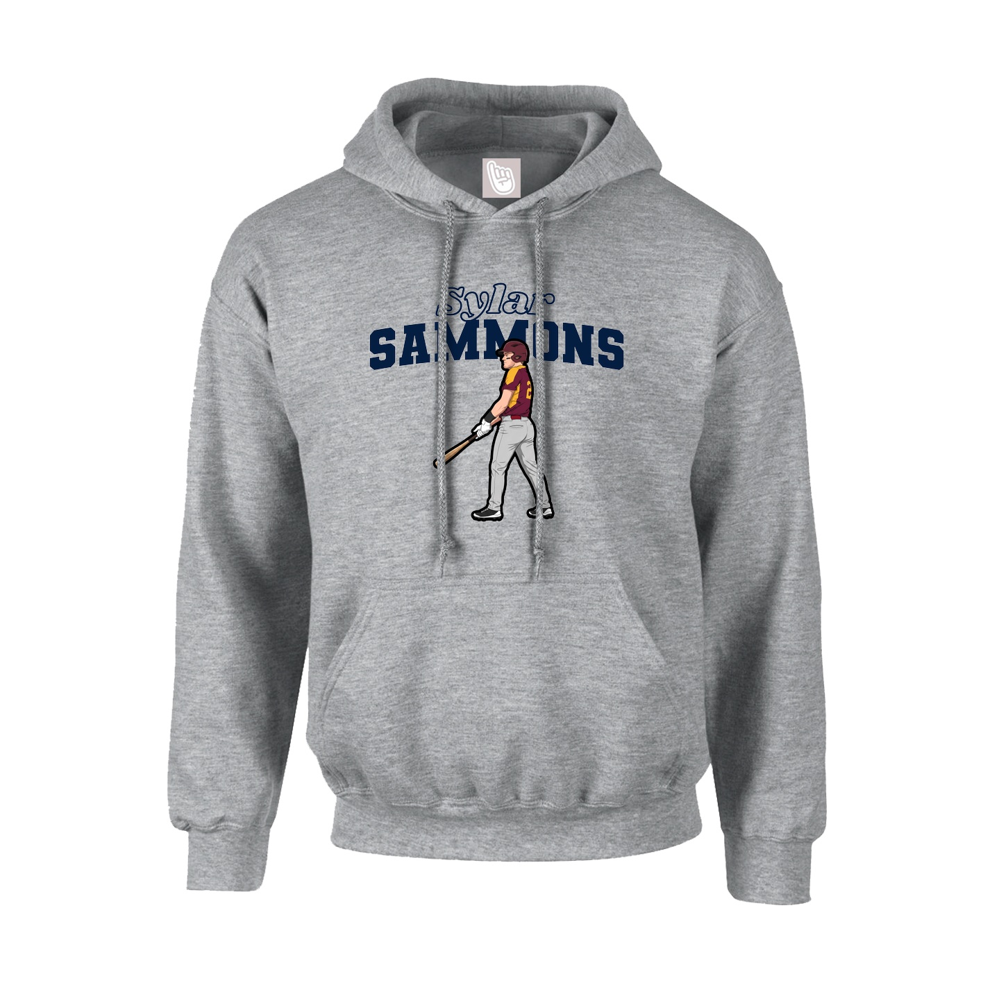Youth Hoodie — Name Arch in Grey
