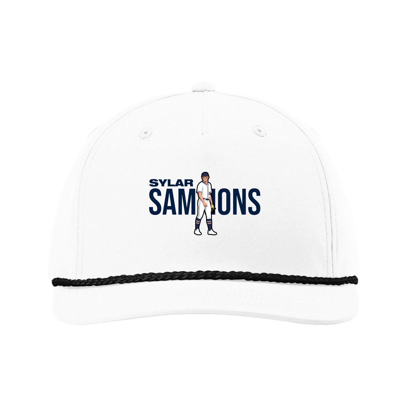 Five-Panel Classic Rope Cap — Player Name in White