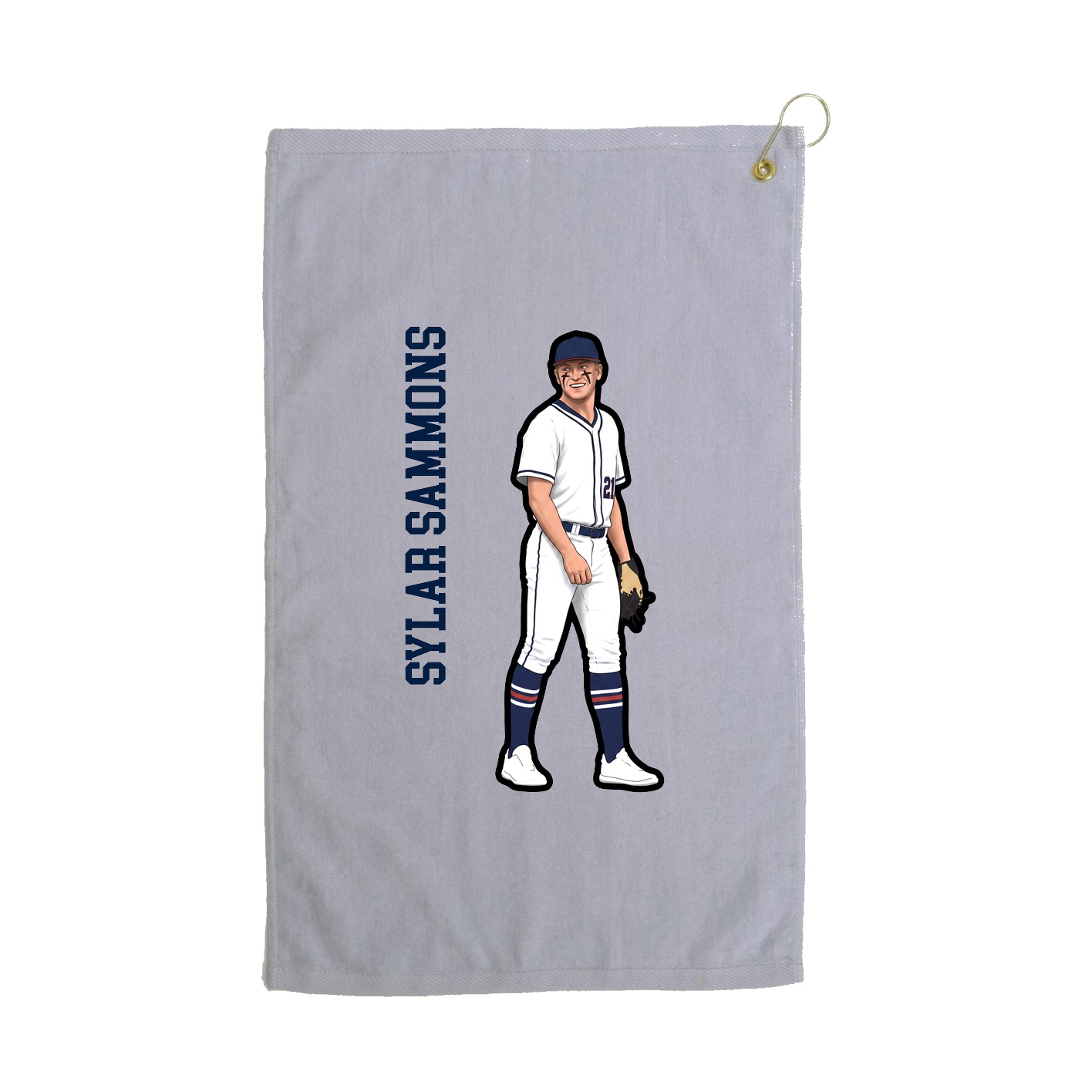 Golf Towel — Name Vertical in Grey