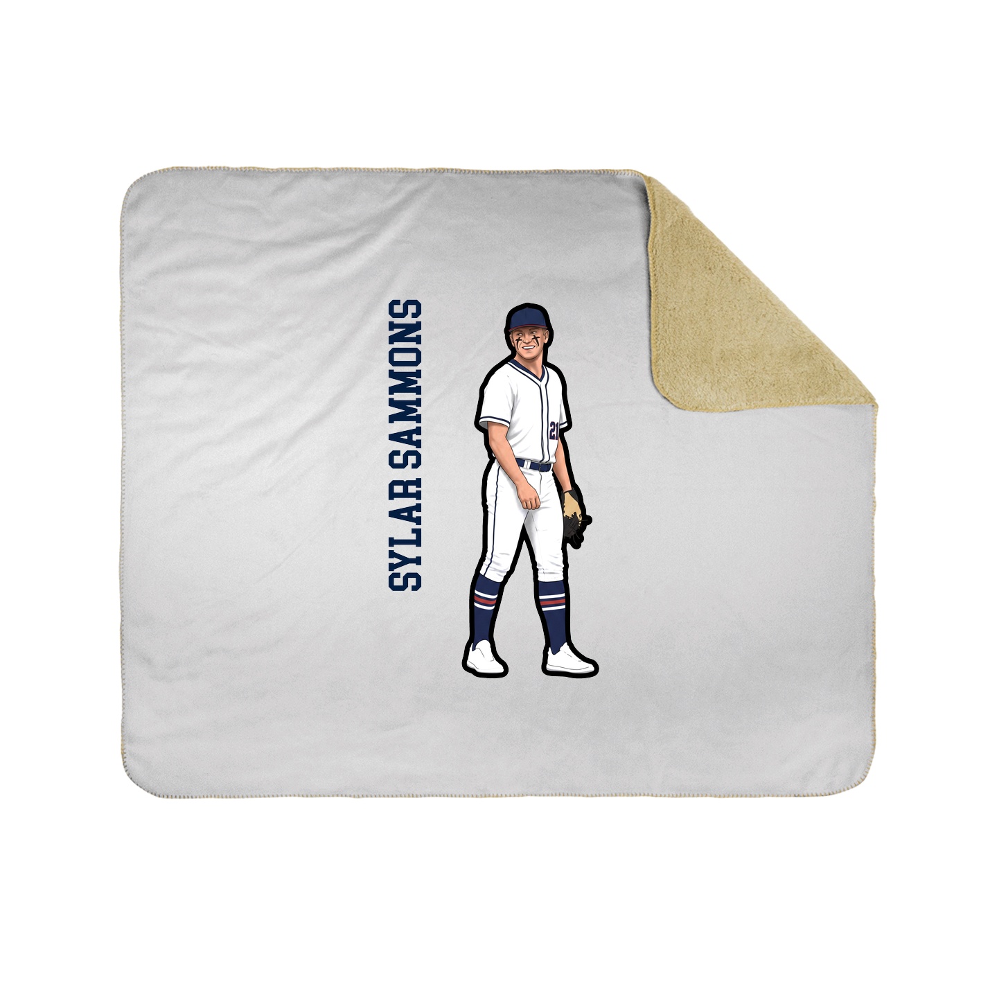 Throw Blanket — Name Vertical in White