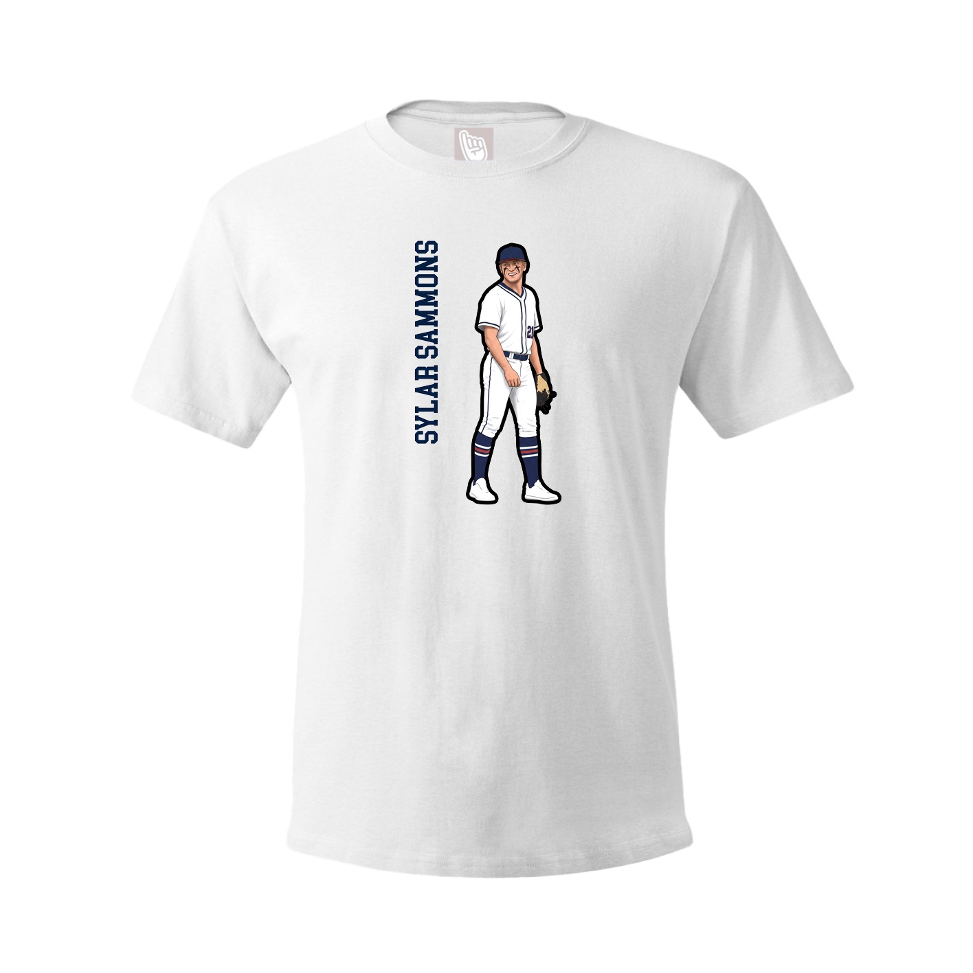 Tee — Name Vertical in White