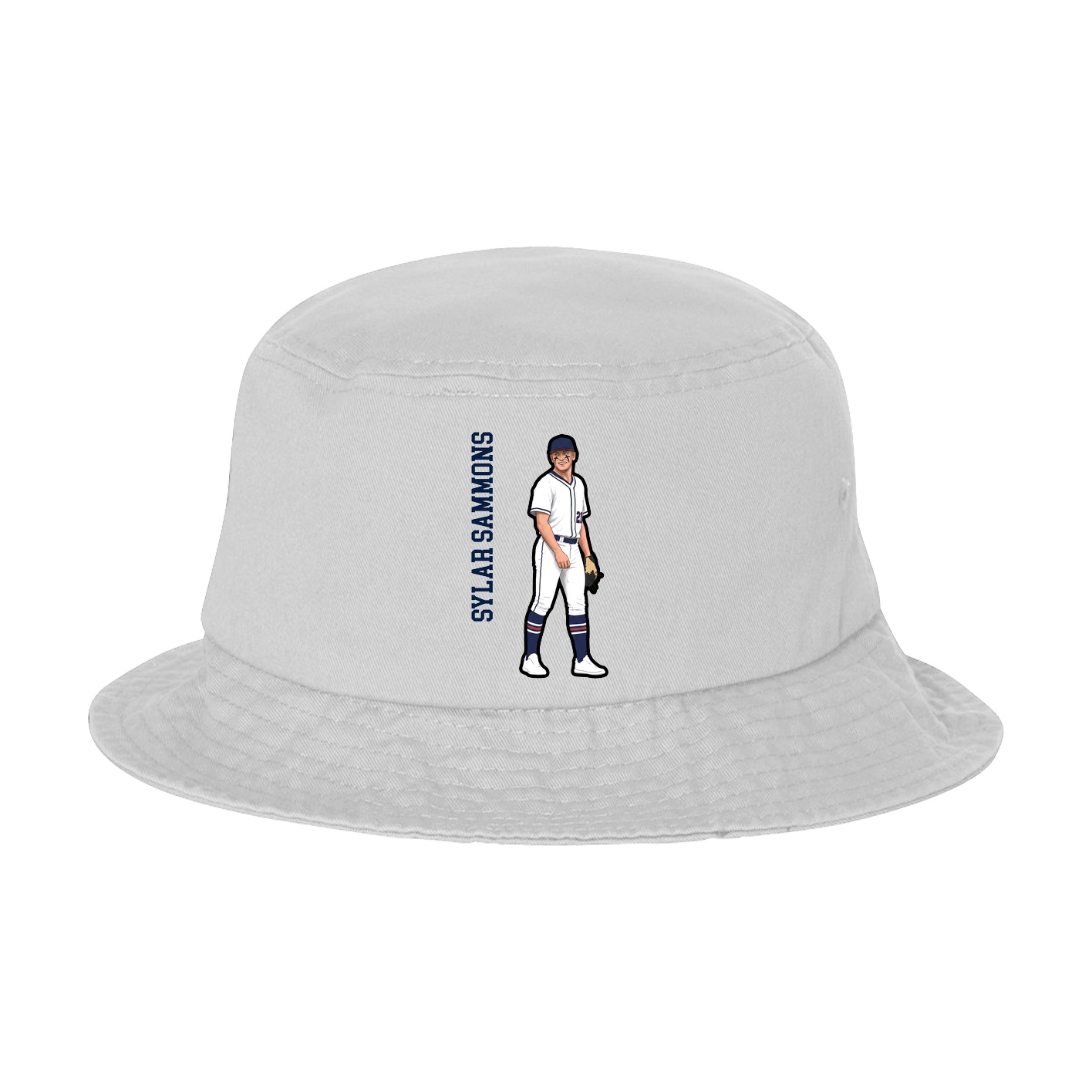 Bucket Cap — Name Vertical in White
