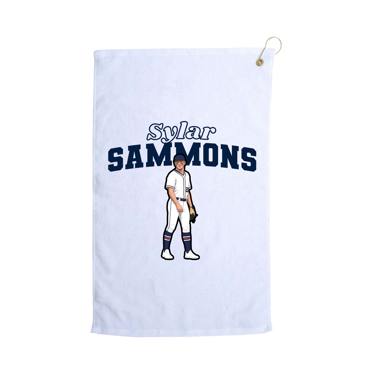Golf Towel — Name Arch in White
