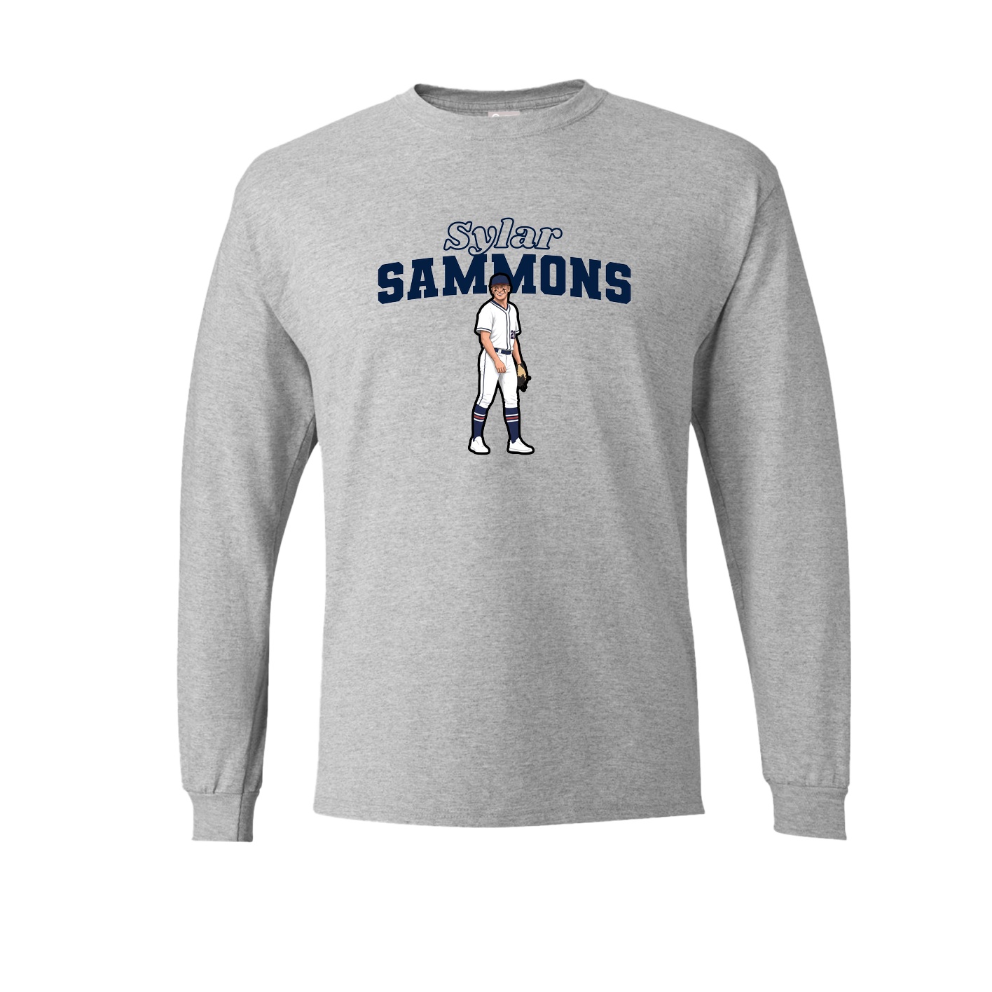 Long Sleeve Tee — Name Arch in Grey