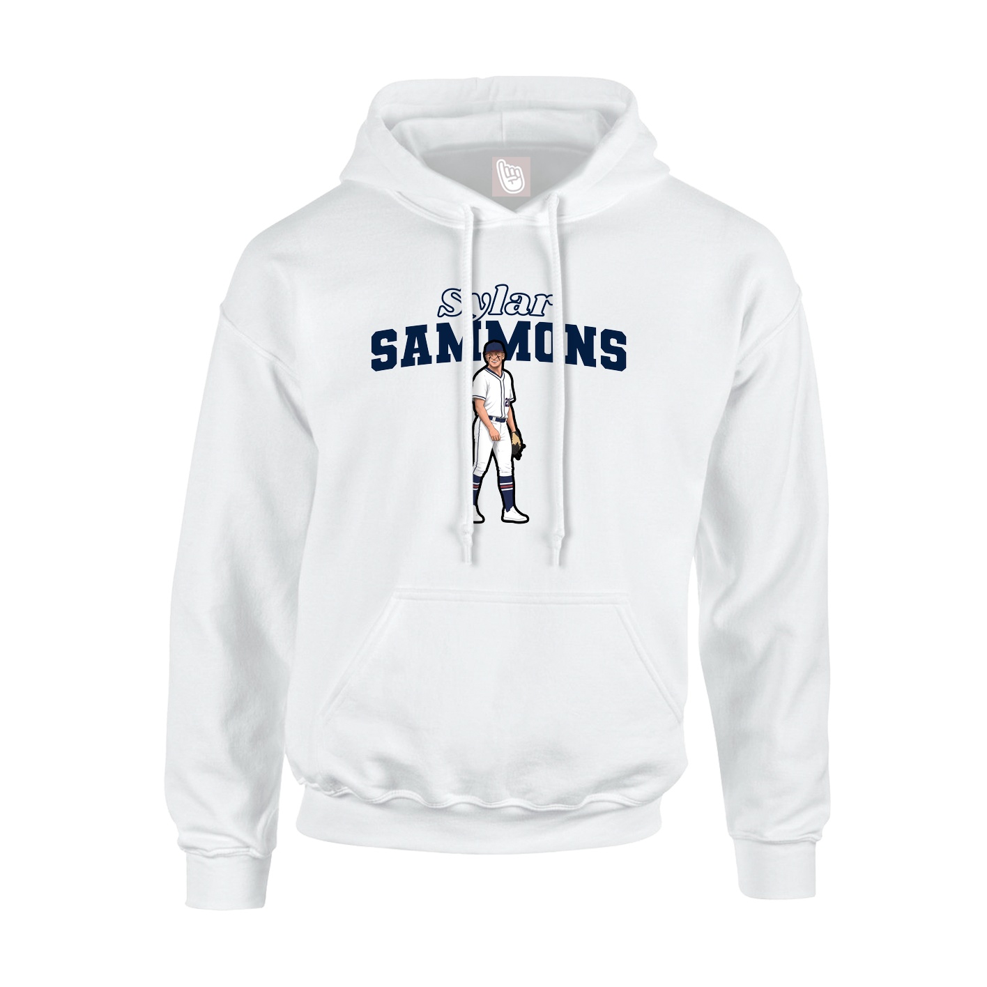 Youth Hoodie — Name Arch in White