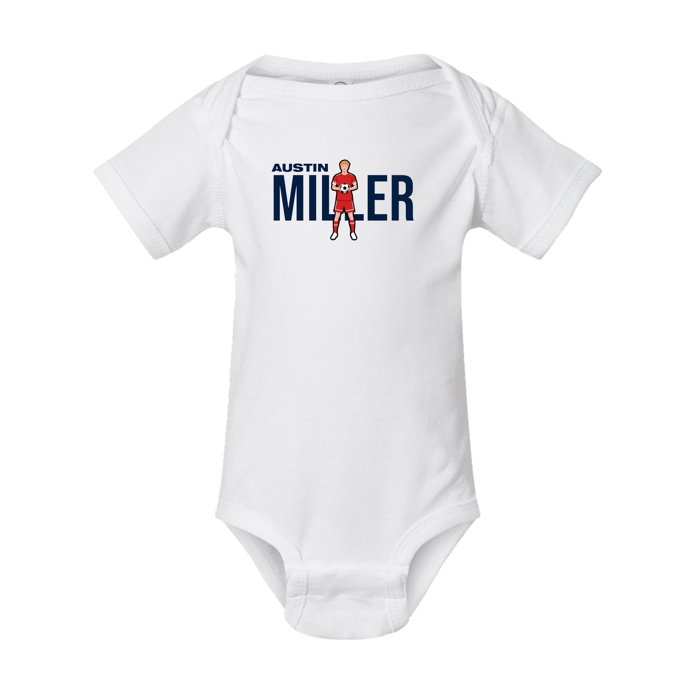 Baby Onesie — Player Name in White